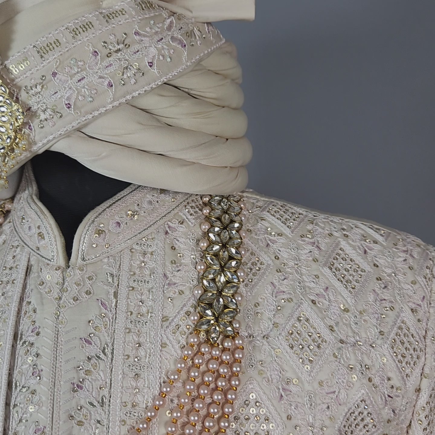 Rose Gold Sherwani for Groom  -   Indian Wedding Outfit for Men
