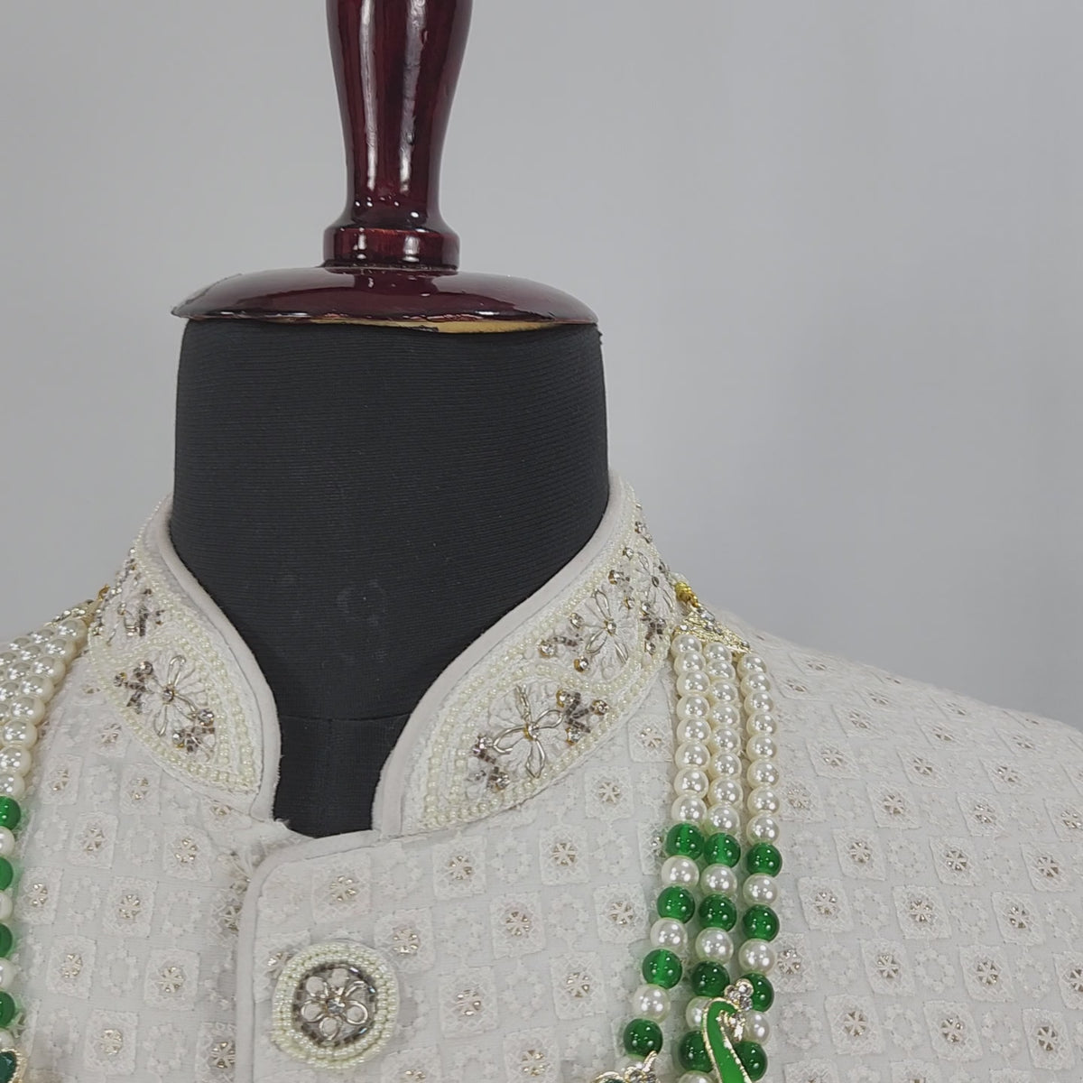 Emerald Kundan Necklace Groom | Wedding Mala For Sherwani