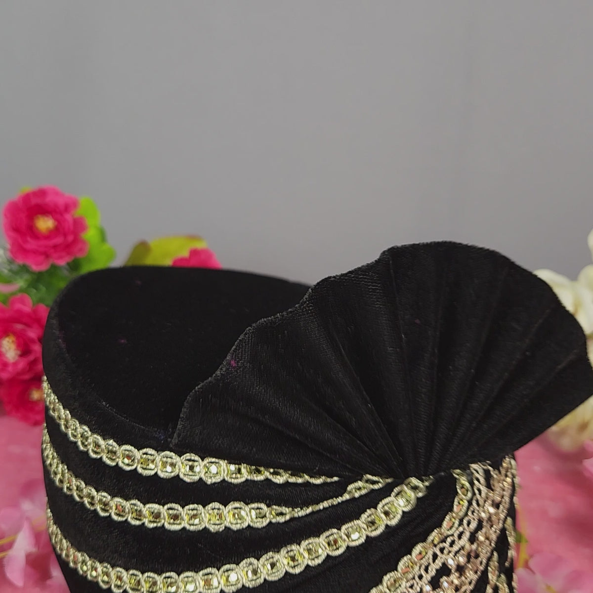 Black Groom Turban Velvet Fabric | Safa For Men