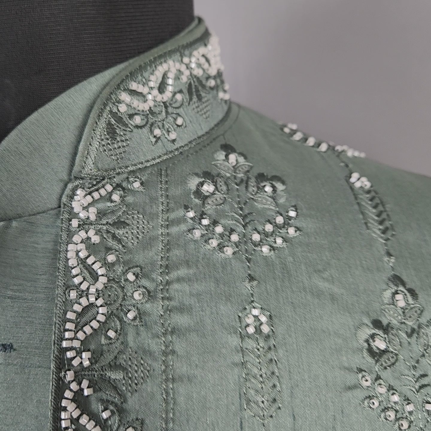 Green Indo-Western Sherwani for Groom  -   Indian Wedding Outfit for Men
