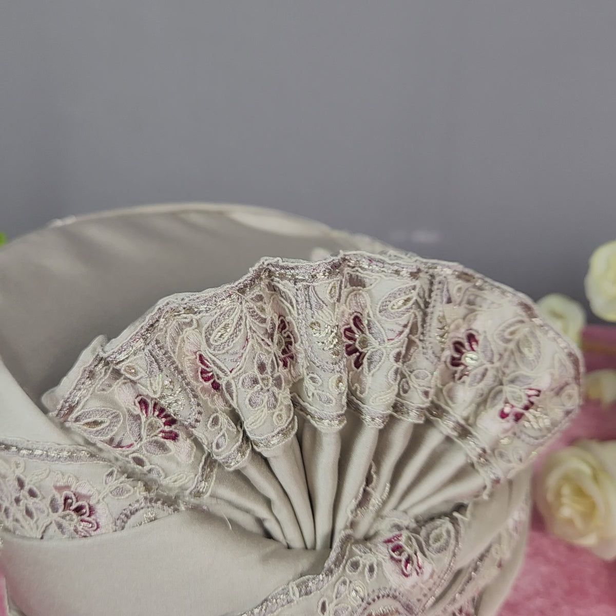 Lavender Groom Turban Shawl Set With Red Touch Up | Dupatta Safa Set For Men