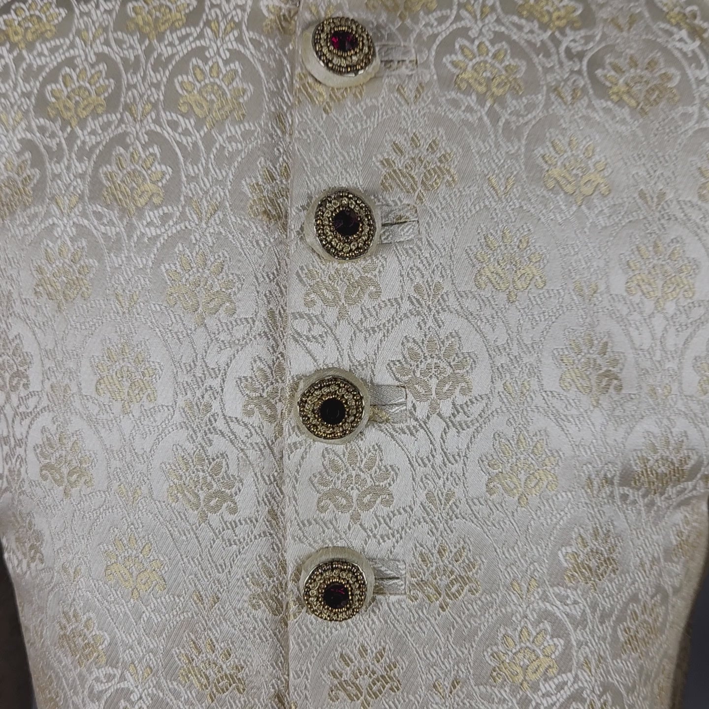 Off-White Rajput Groom Sherwani Achkan 