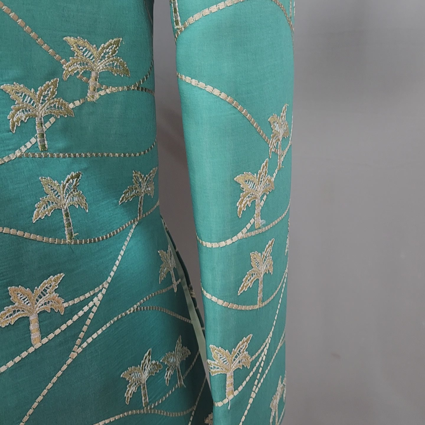 Turquoise Mint Green Indo-Western Sherwani for Men | Indian Groom Wedding Outfit
