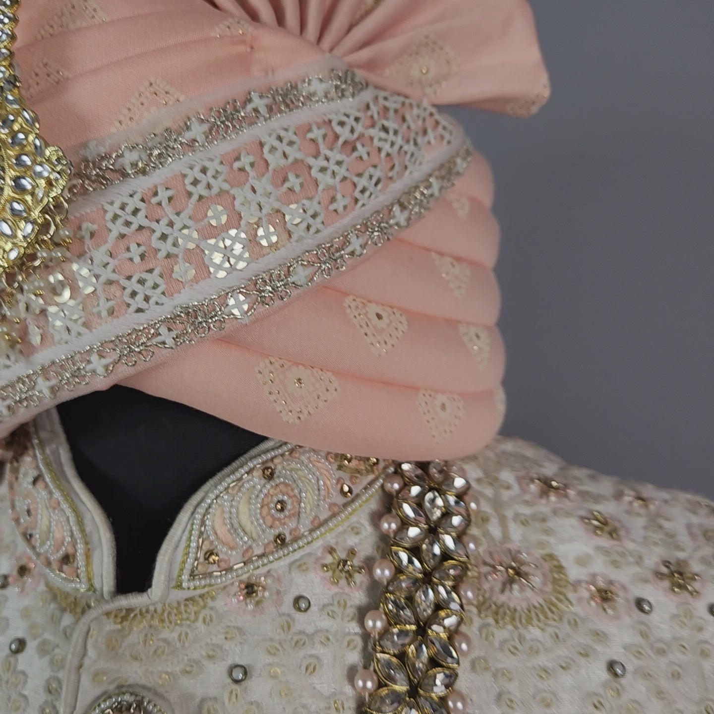 White Wedding Groom Sherwani - Beads, Glass Work | Sherwani For Men