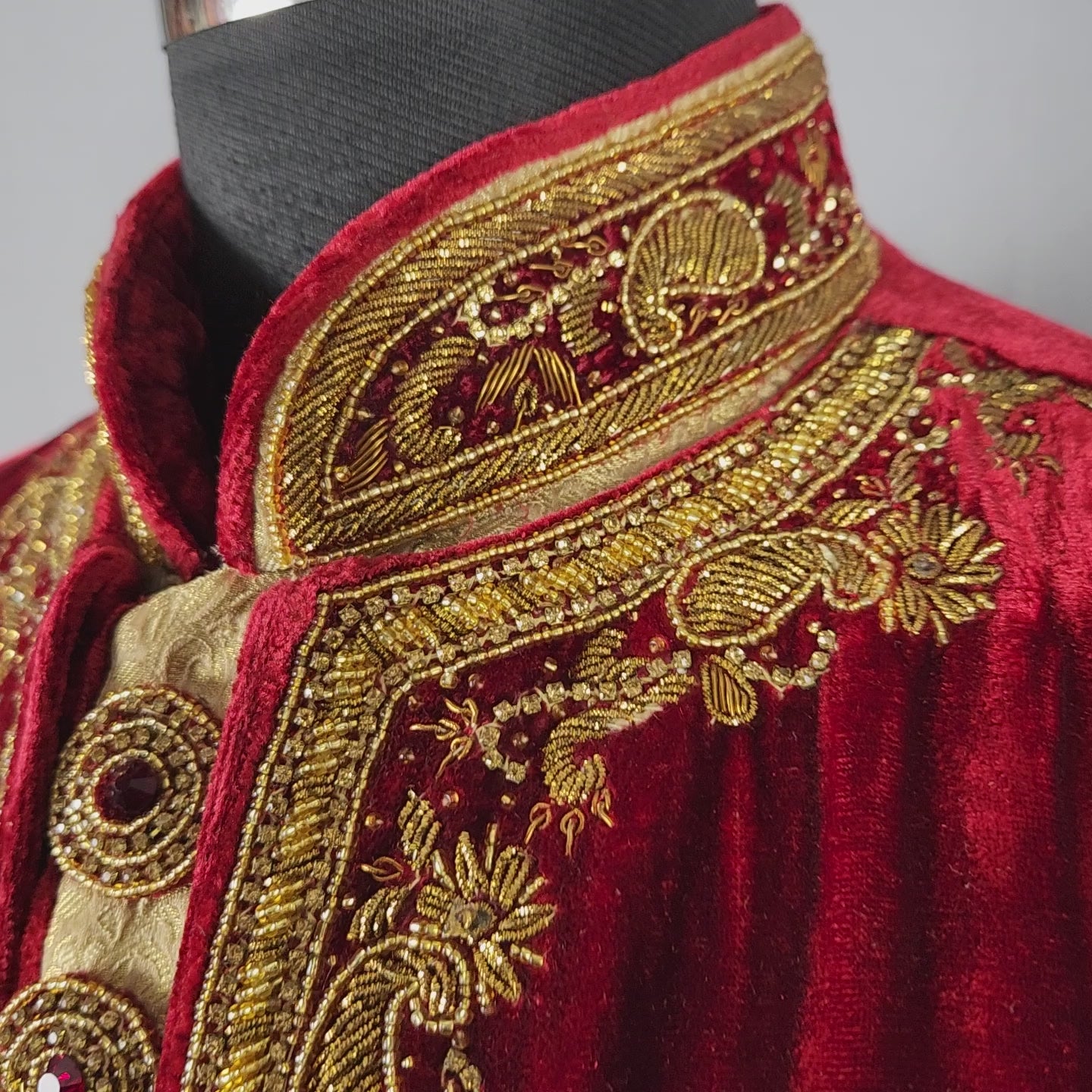 Golden Wedding Groom Sherwani  Maharaja Style Layered 