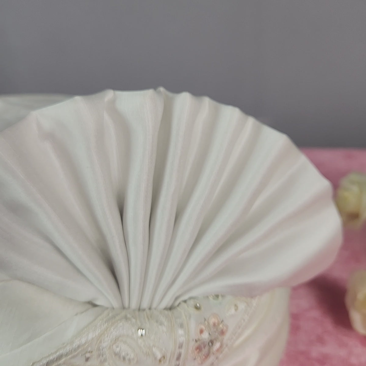 White Groom Turban Shawl With White Diamonds | Dupatta Safa Set For Men