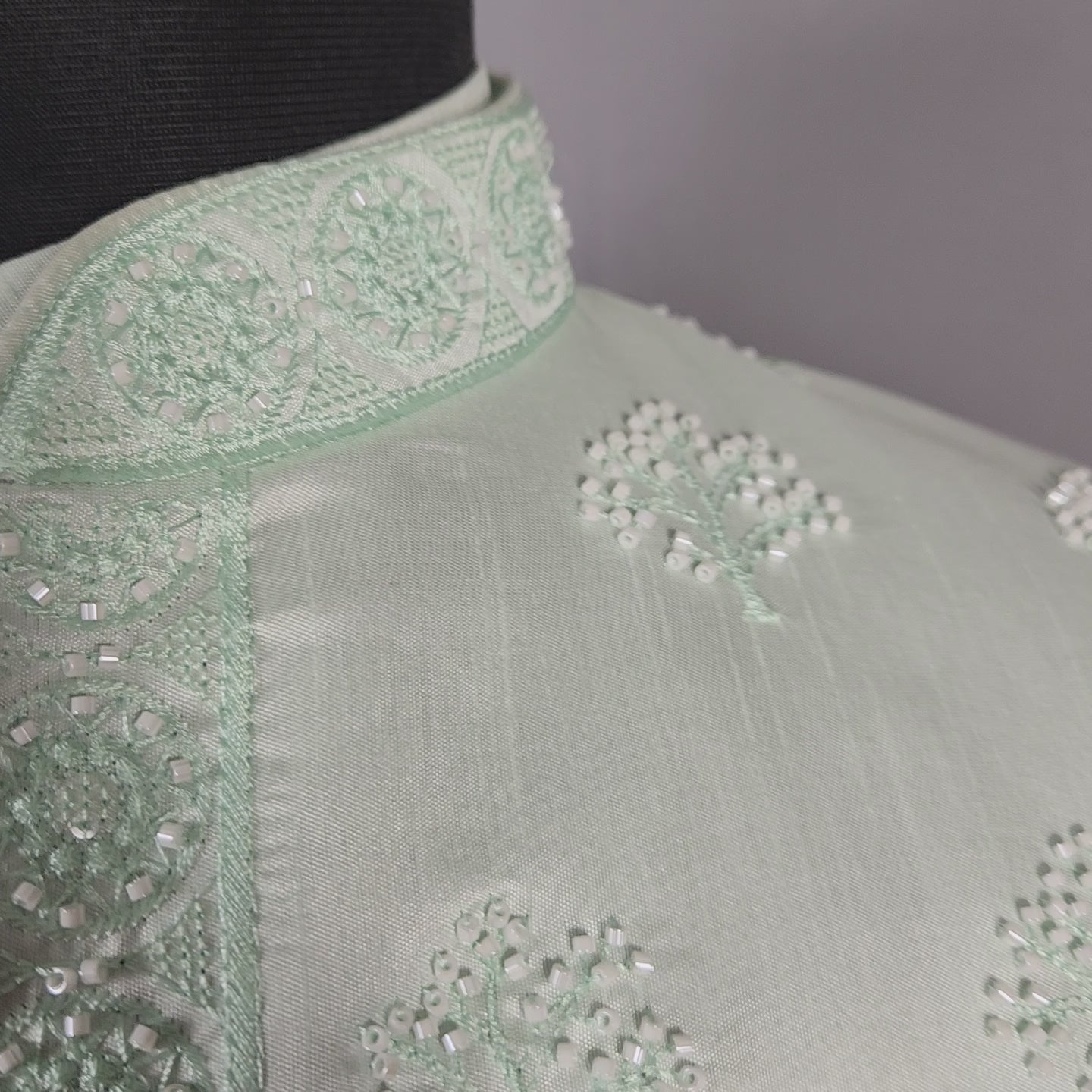 Mint Green Indo-Western Sherwani for Groom  -   Indian Wedding Outfit for Men
