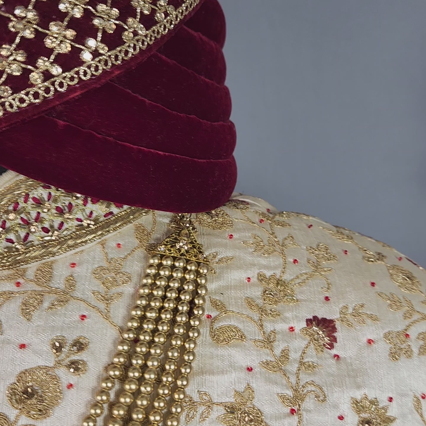 off White Sherwani for Groom  -   Indian Wedding Outfit for Men
