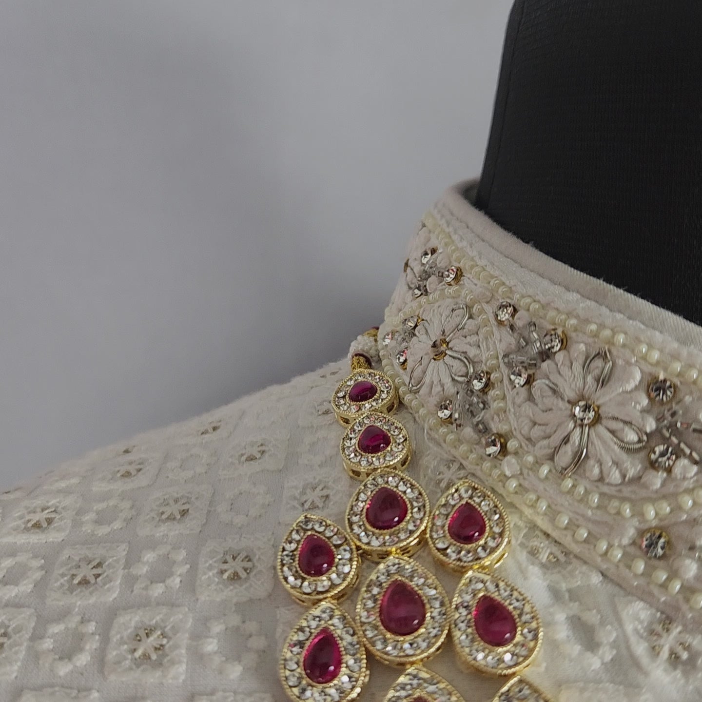 Diamond Ruby Necklace For Groom 