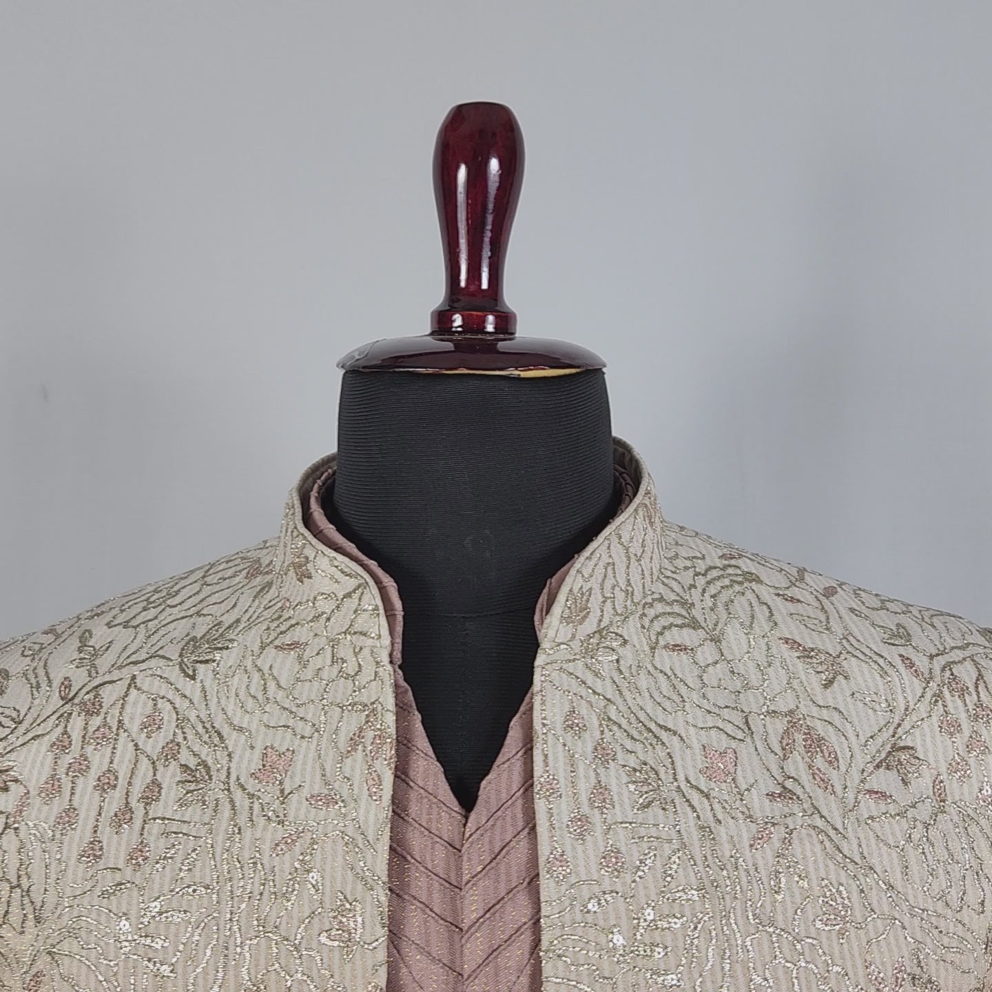 Dusty Rose Pink Indo-Western Sherwani for Men | Indian Groom Wedding Outfit