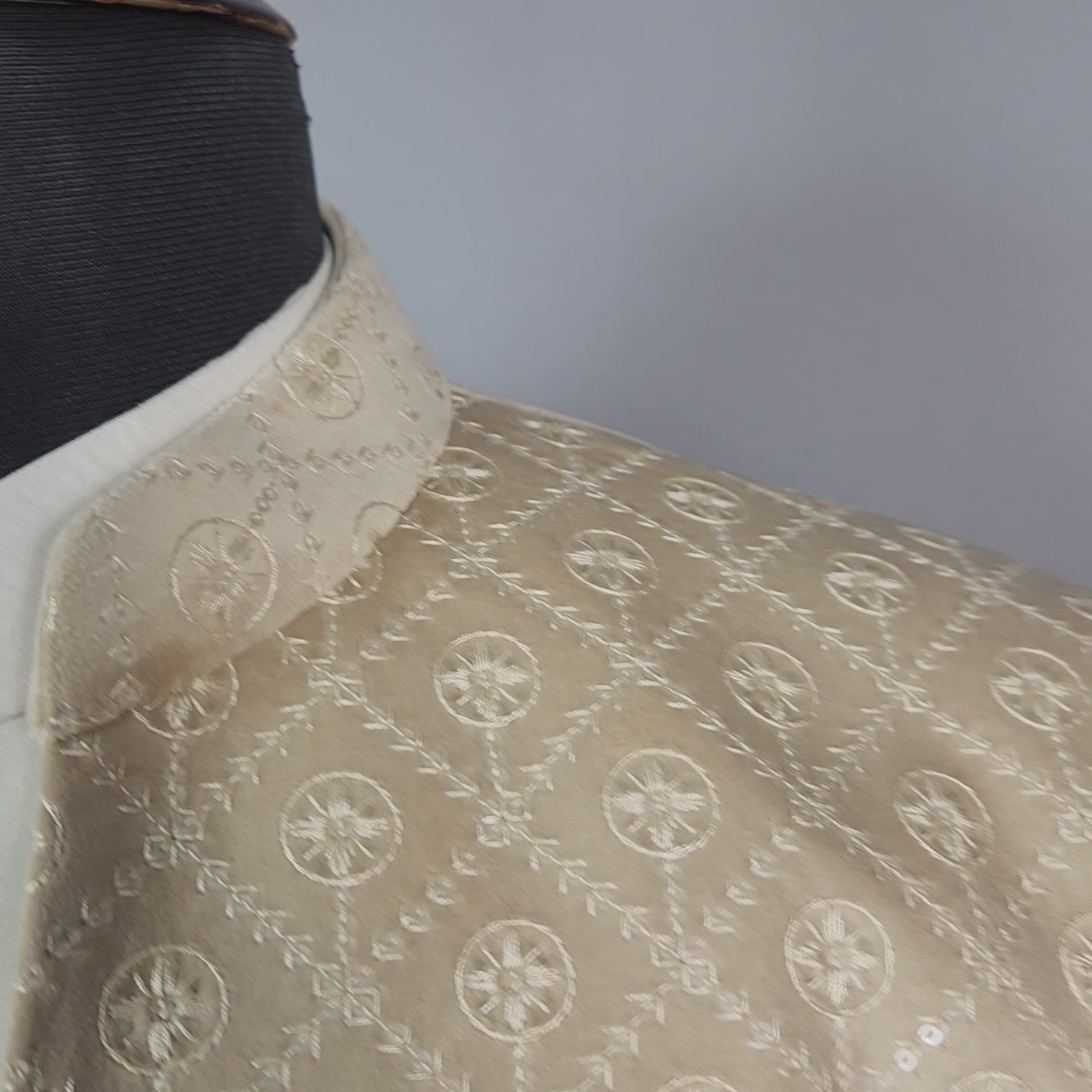 Beige Indo-Western Sherwani for Men | Indian Groom Wedding Outfit