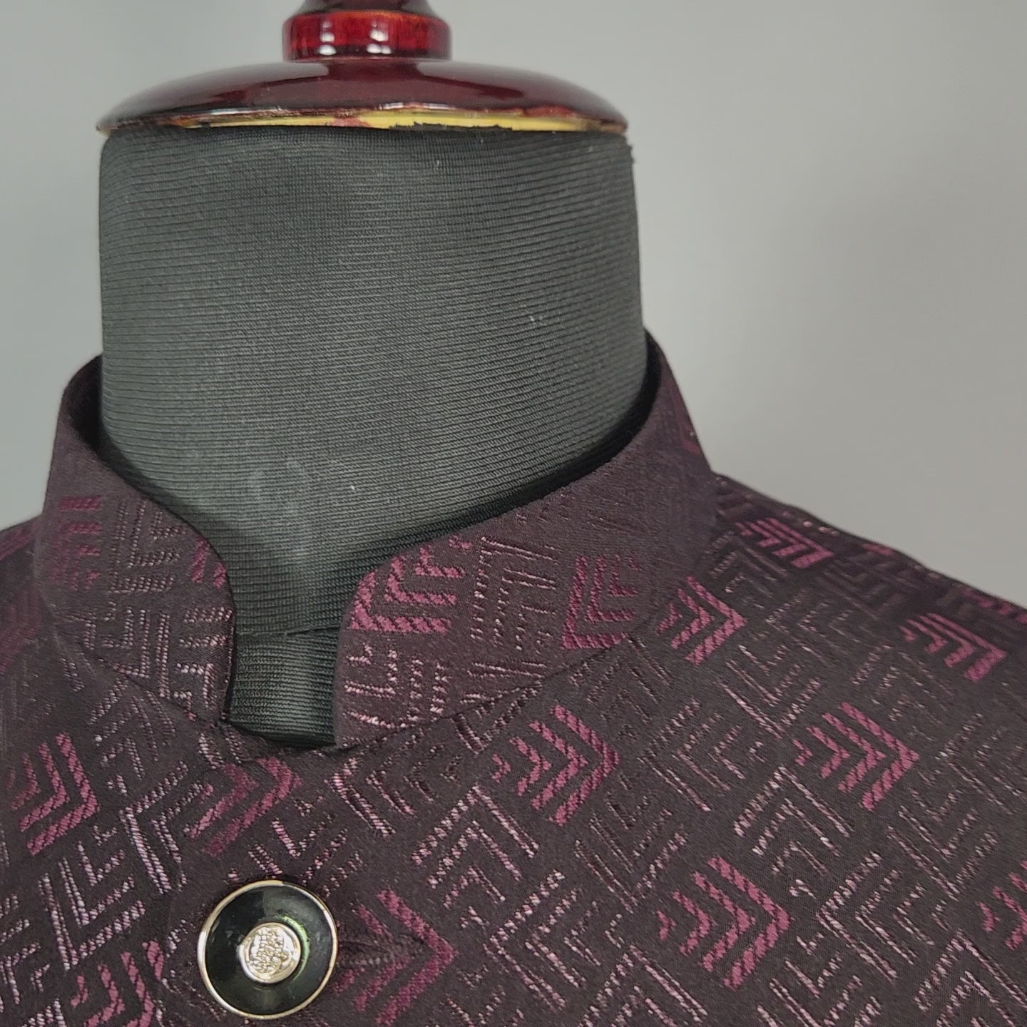 Wine nehru jacket for men - Indian ethnic waistcoat ideal for weddings, festive events, and traditional functions
