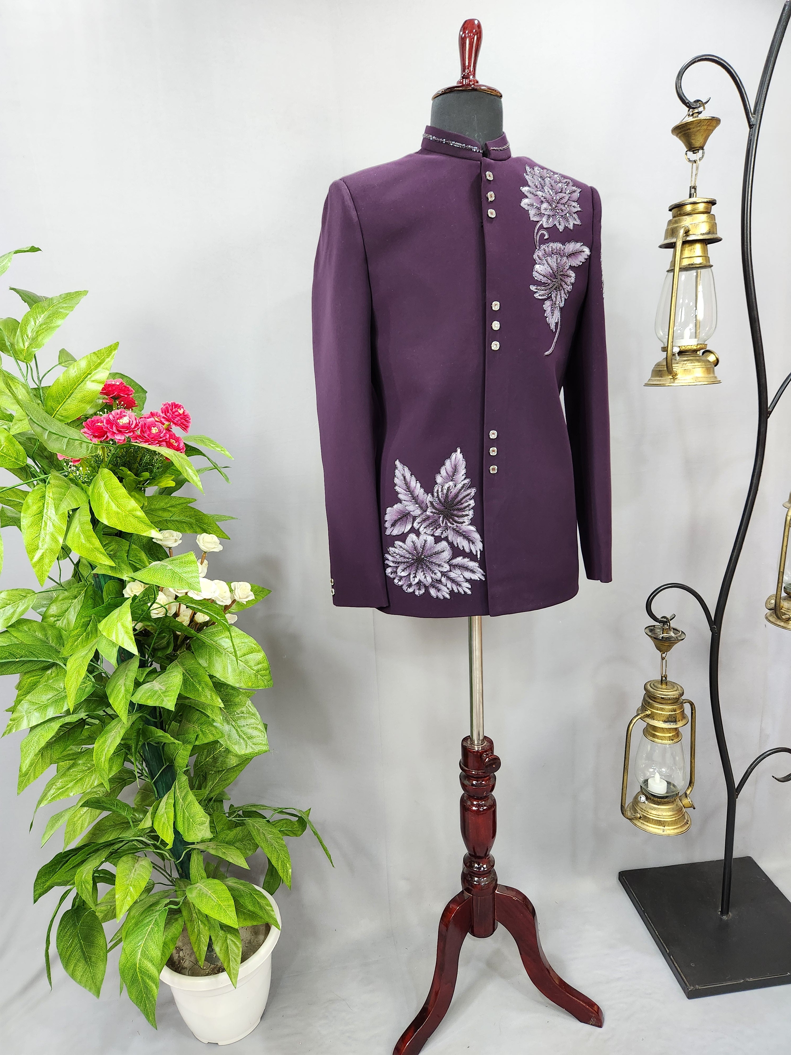 Purple Jodhpuri Suit for Wedding – Custom Made | Indian Groom Outfit