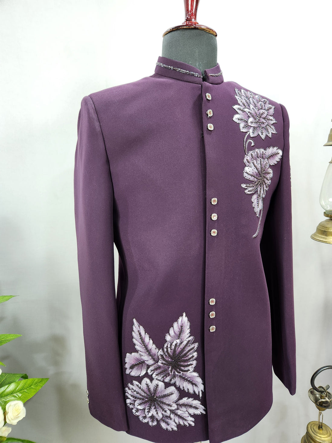 Purple Jodhpuri Suit for Wedding – Custom Made | Indian Groom Outfit