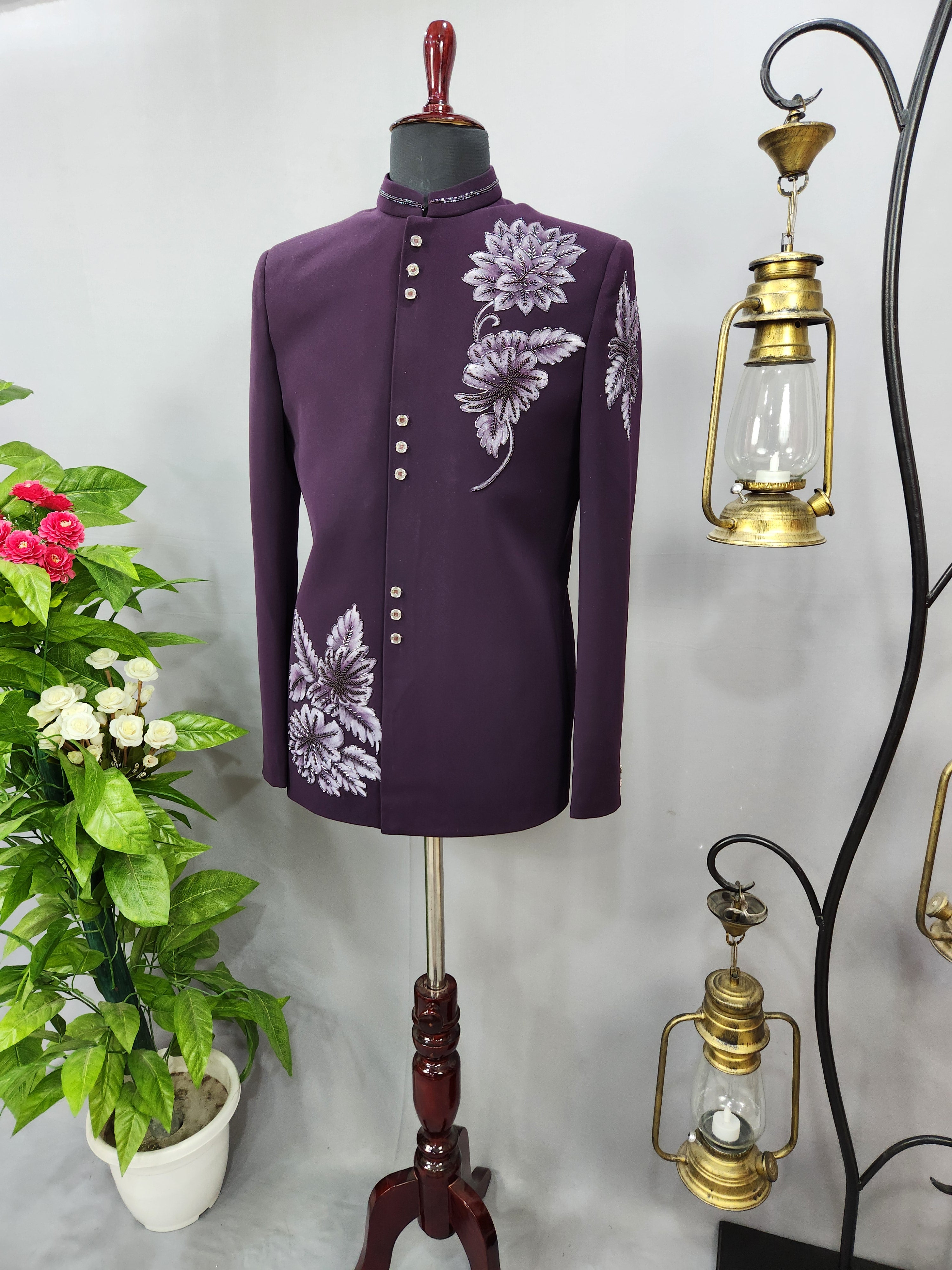 Purple Jodhpuri Suit for Wedding – Custom Made | Indian Groom Outfit