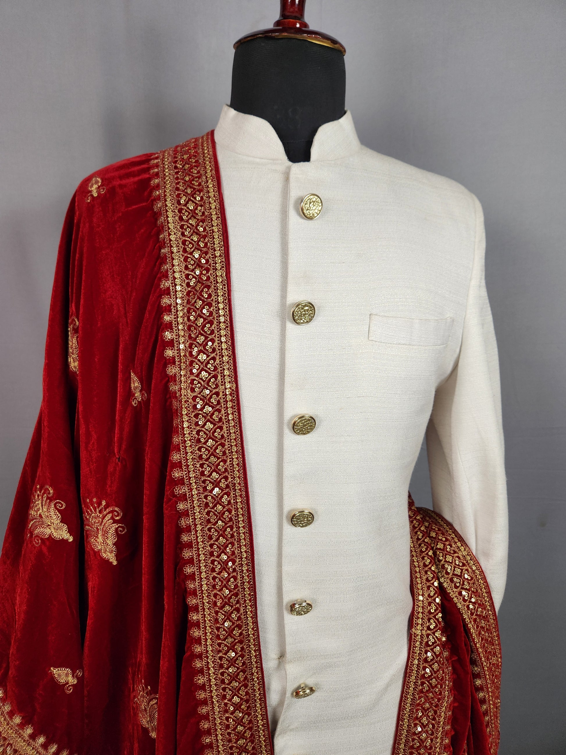  Red Wedding Shawl for Groom