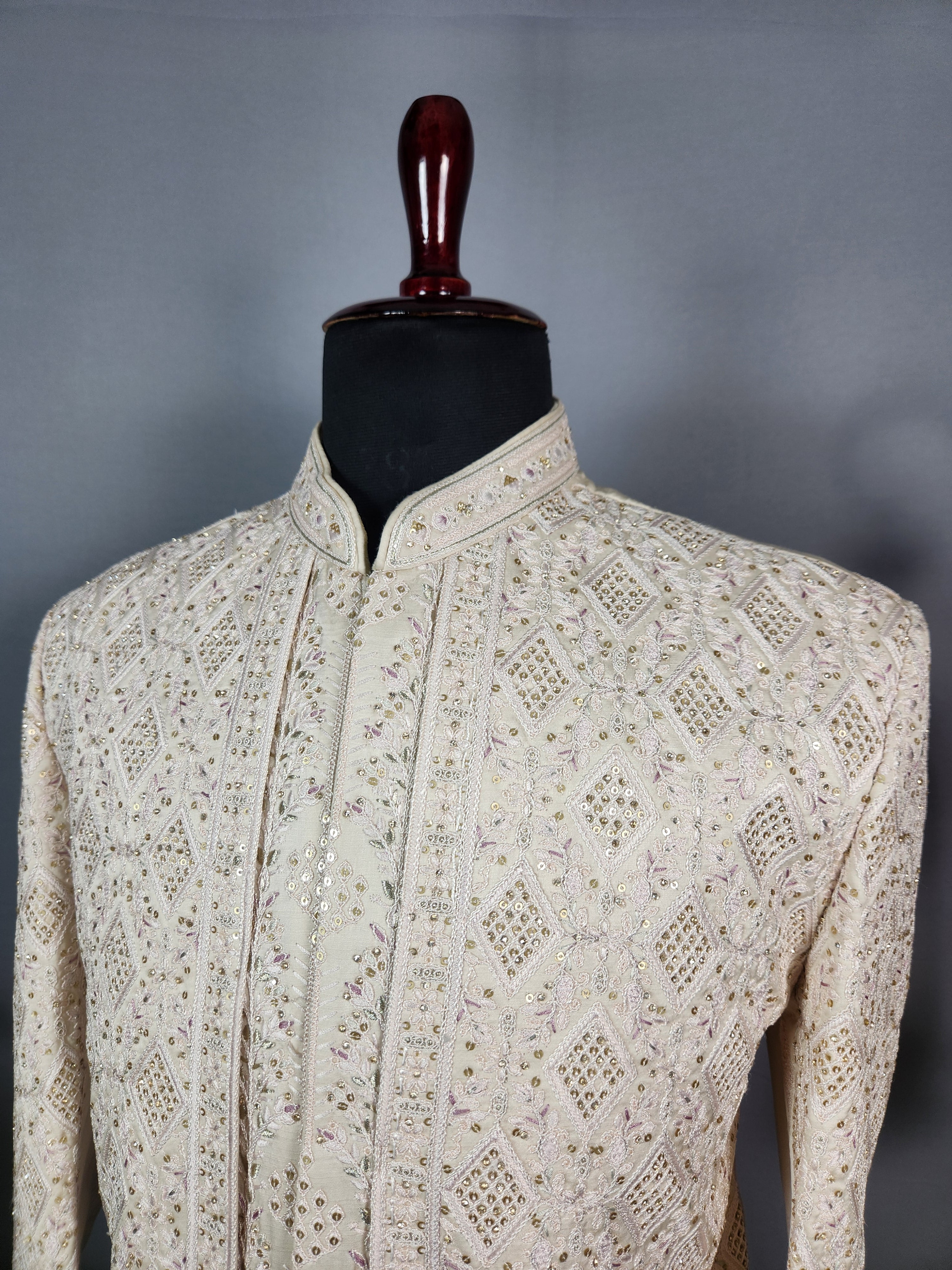 Rose Gold Sherwani for Groom  -   Indian Wedding Outfit for Men
