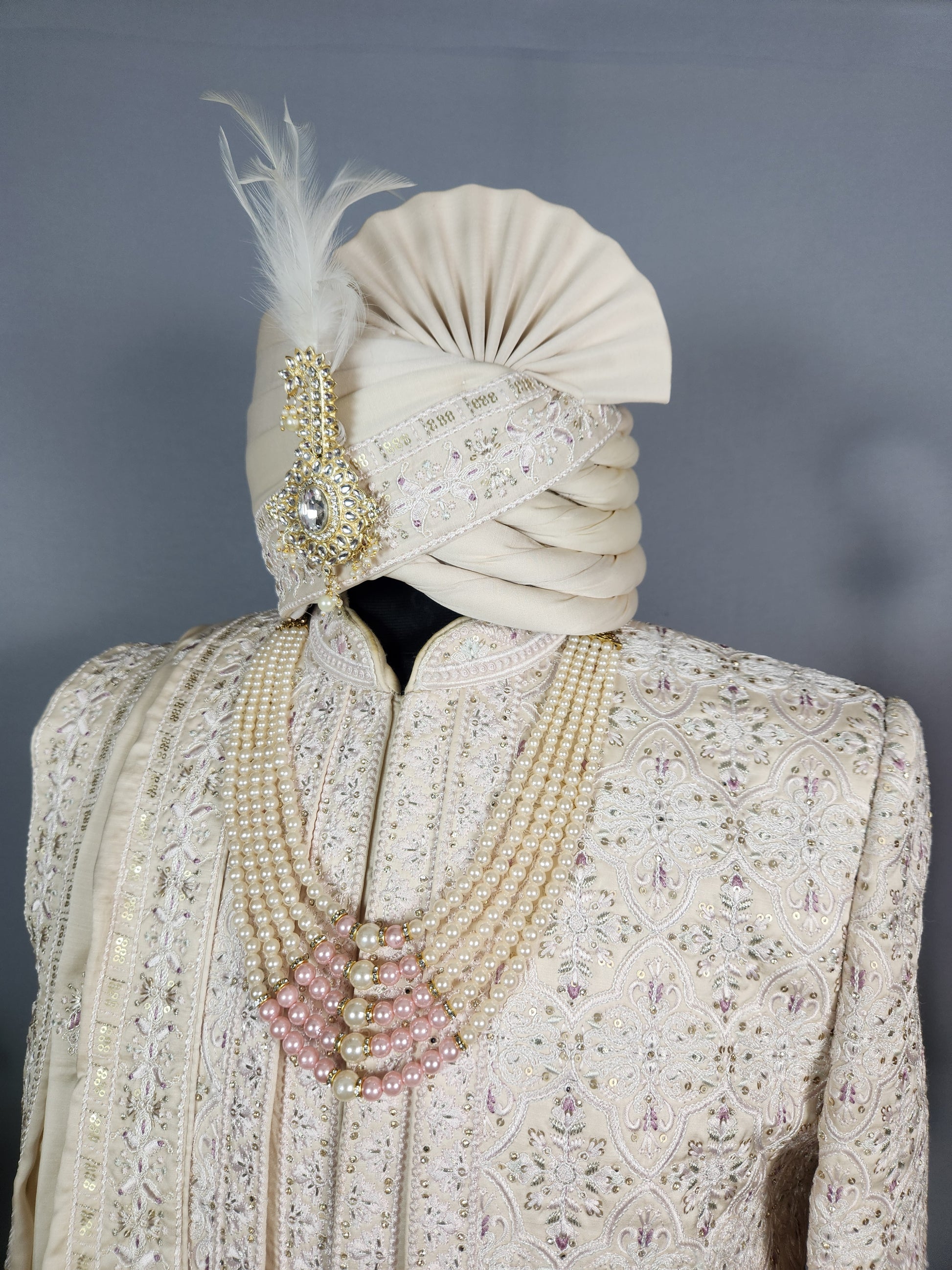 Rose Gold Sherwani for Groom  -   Indian Wedding Outfit for Men

