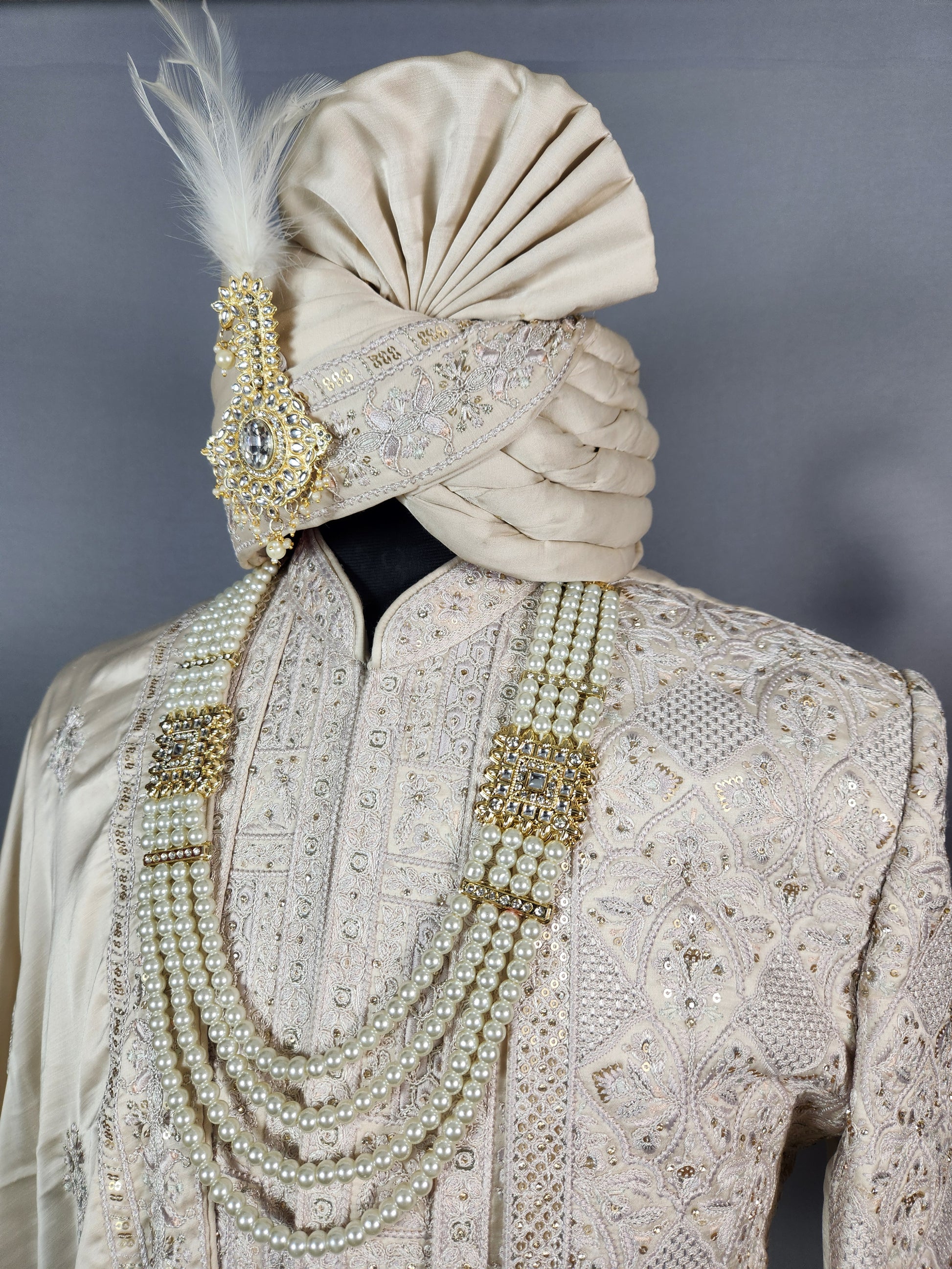 Rose Gold Sherwani for Groom  -   Indian Wedding Outfit for Men
