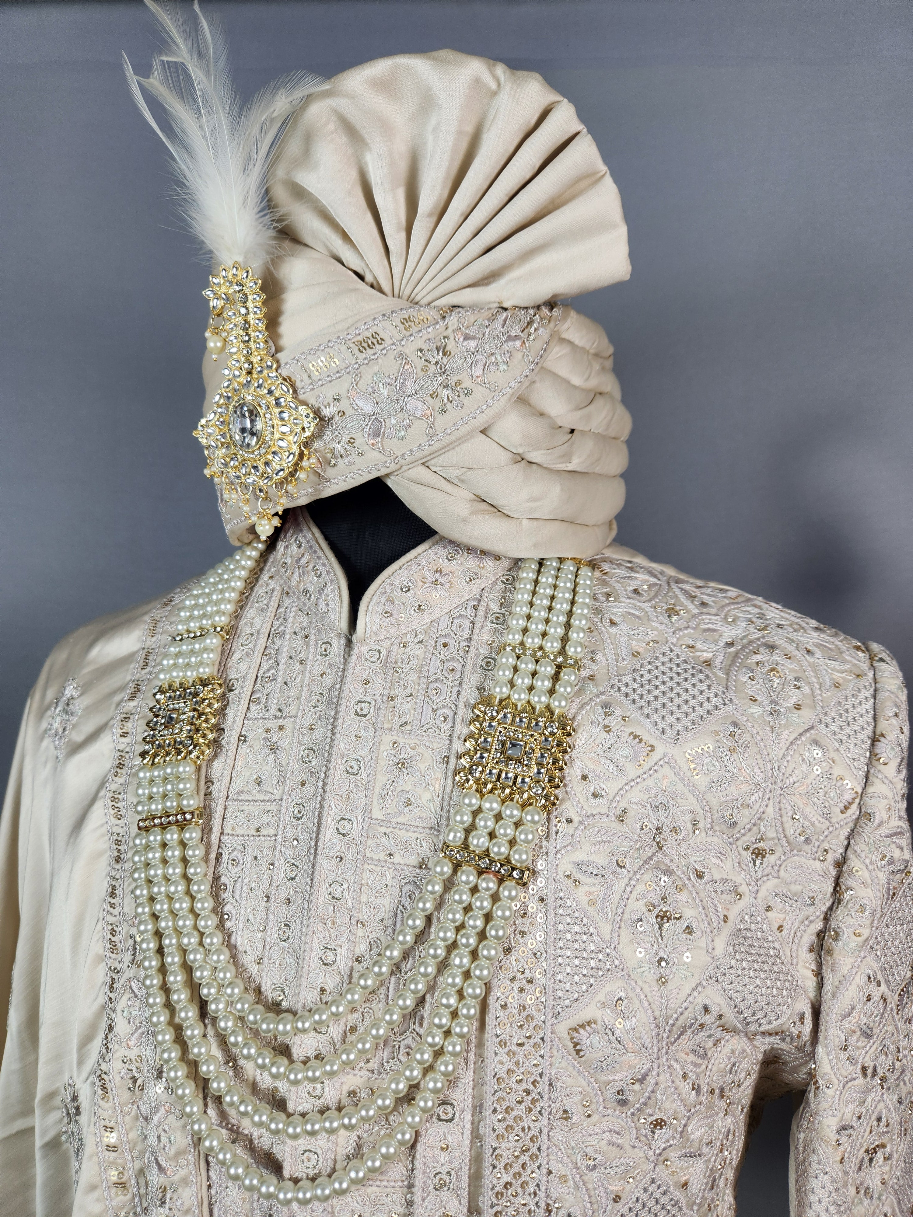 Rose Gold Sherwani for Groom  -   Indian Wedding Outfit for Men
