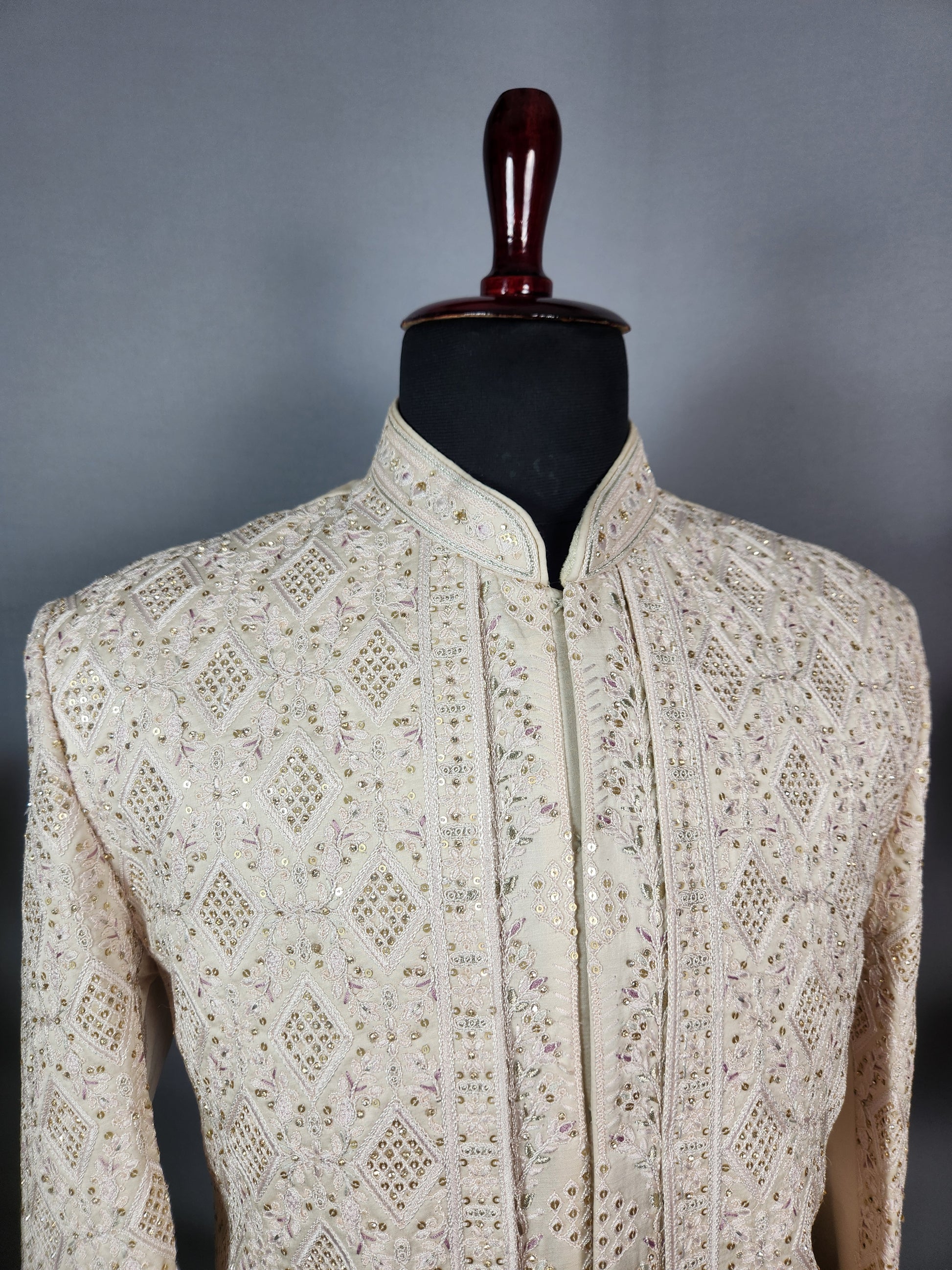 Rose Gold Sherwani for Groom  -   Indian Wedding Outfit for Men
