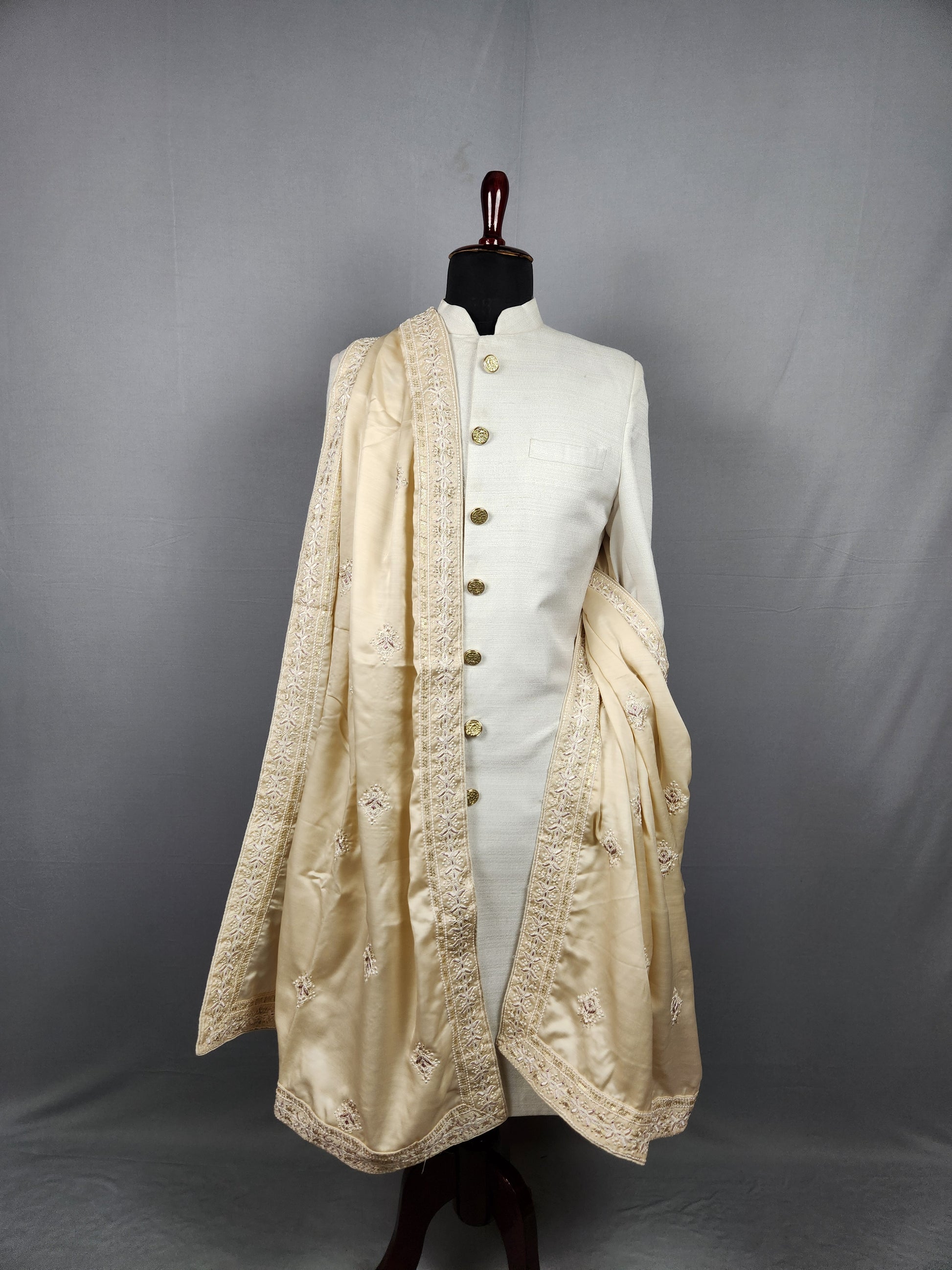 Rose Gold Groom Shawl with Gold Sequin 
