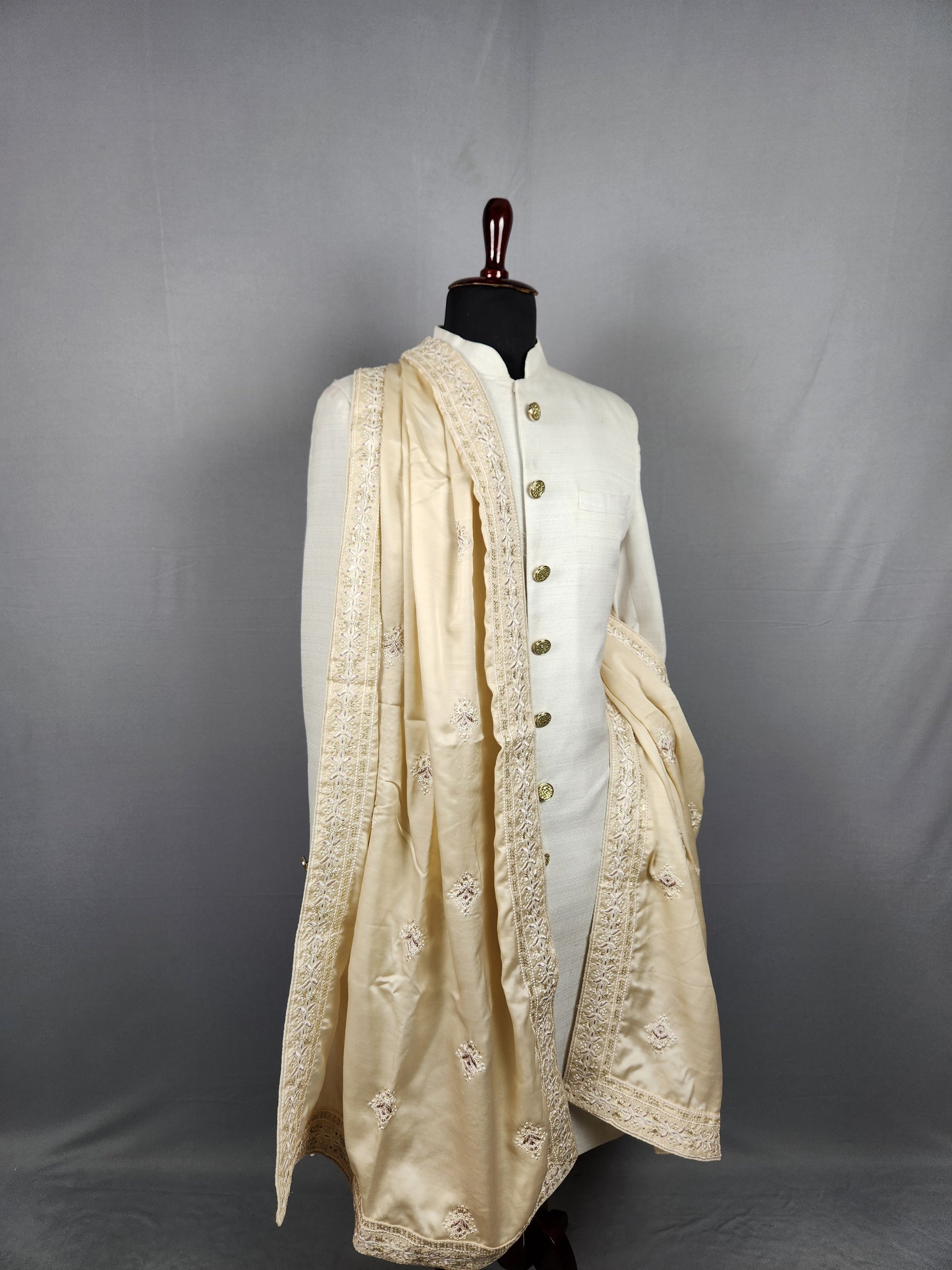Rose Gold Groom Shawl with Gold Sequin 