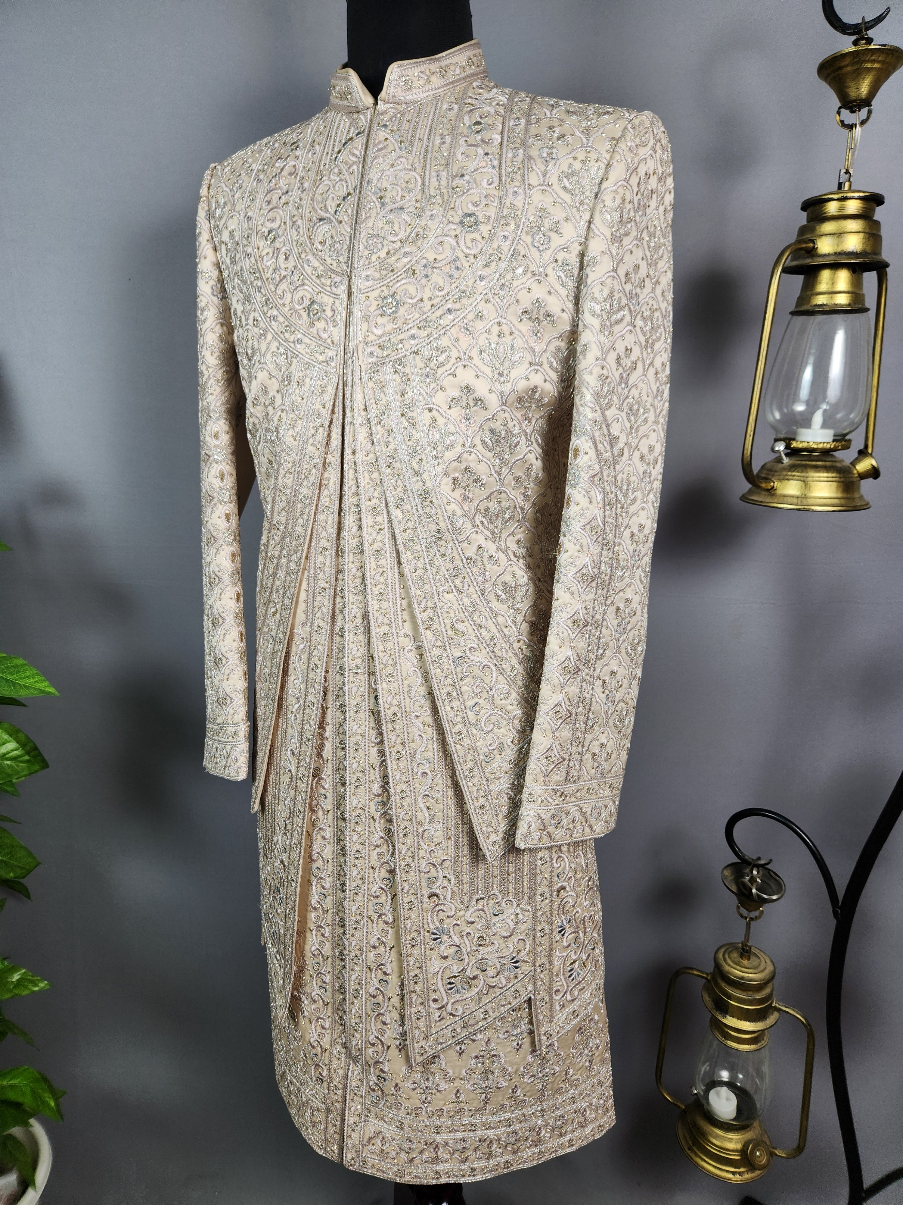 Rose Gold Wedding Groom Sherwani - 3 layer | Sherwani For Men