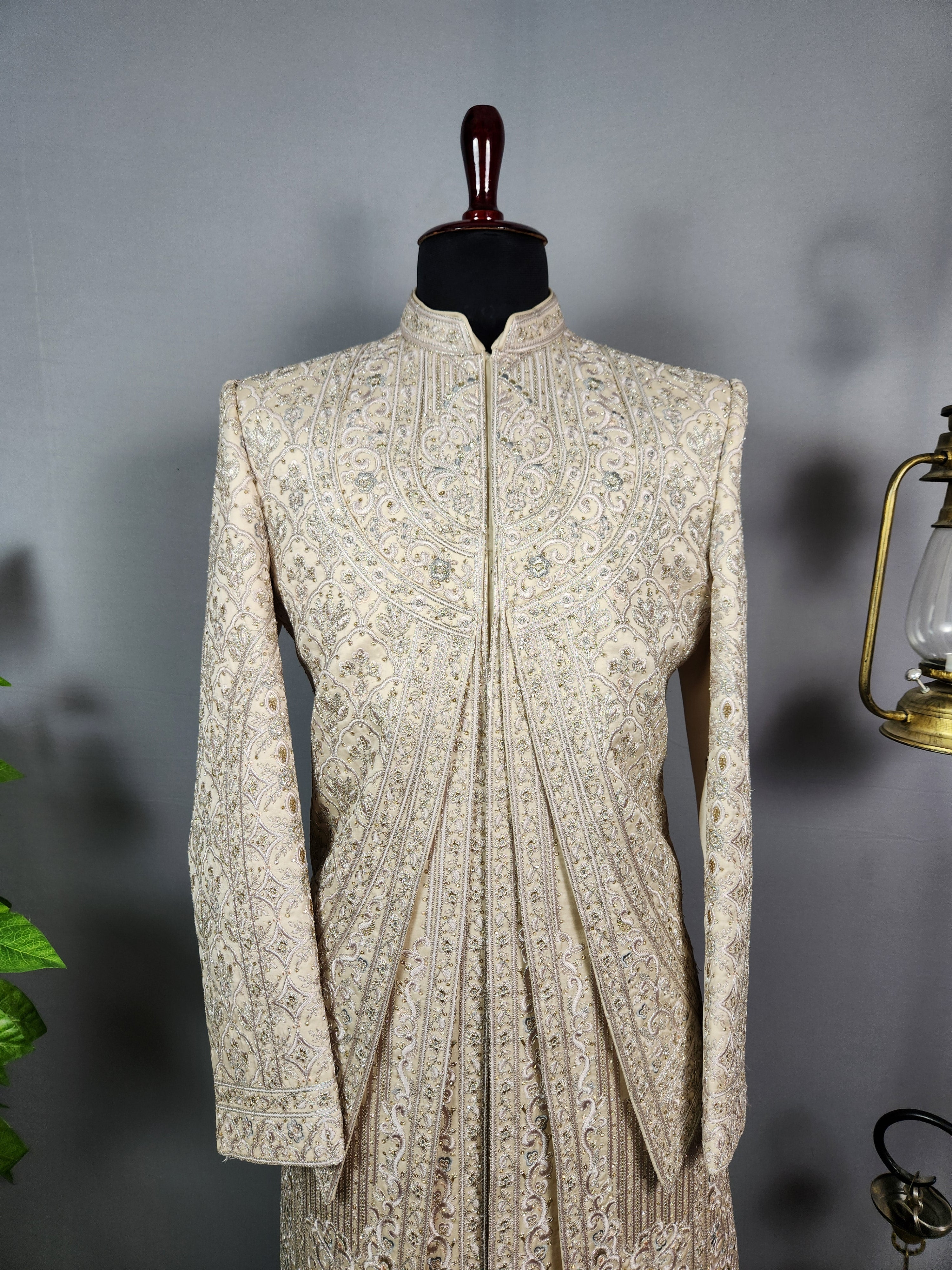 Rose Gold Wedding Groom Sherwani - 3 layer | Sherwani For Men