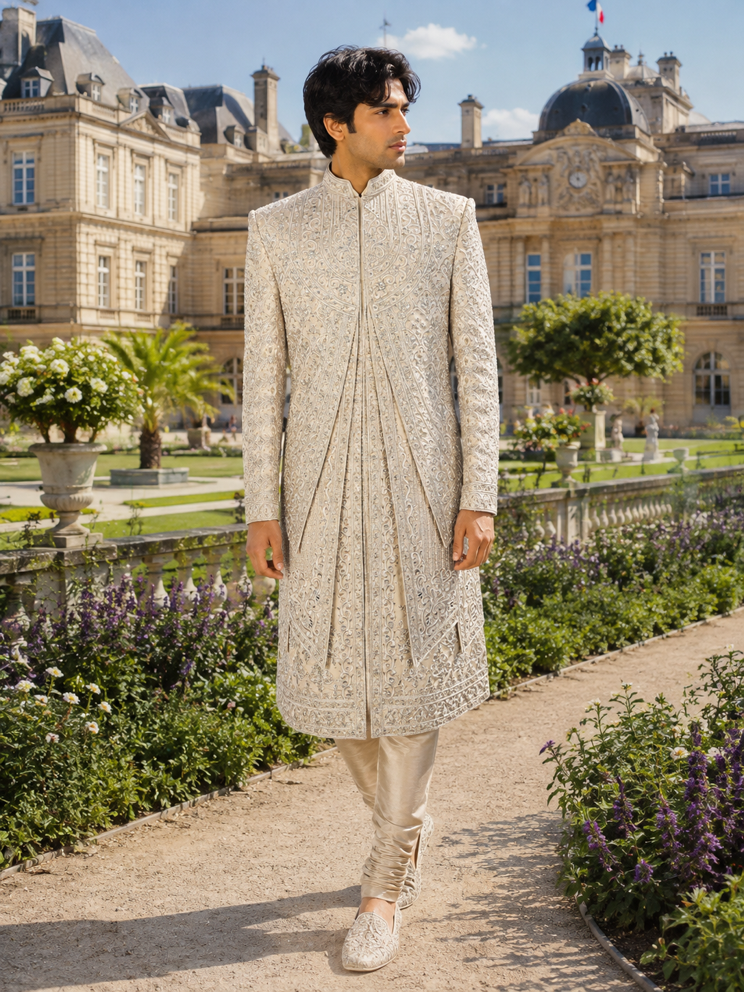 Rose Gold Wedding Groom Sherwani - 3 layer | Sherwani For Men
