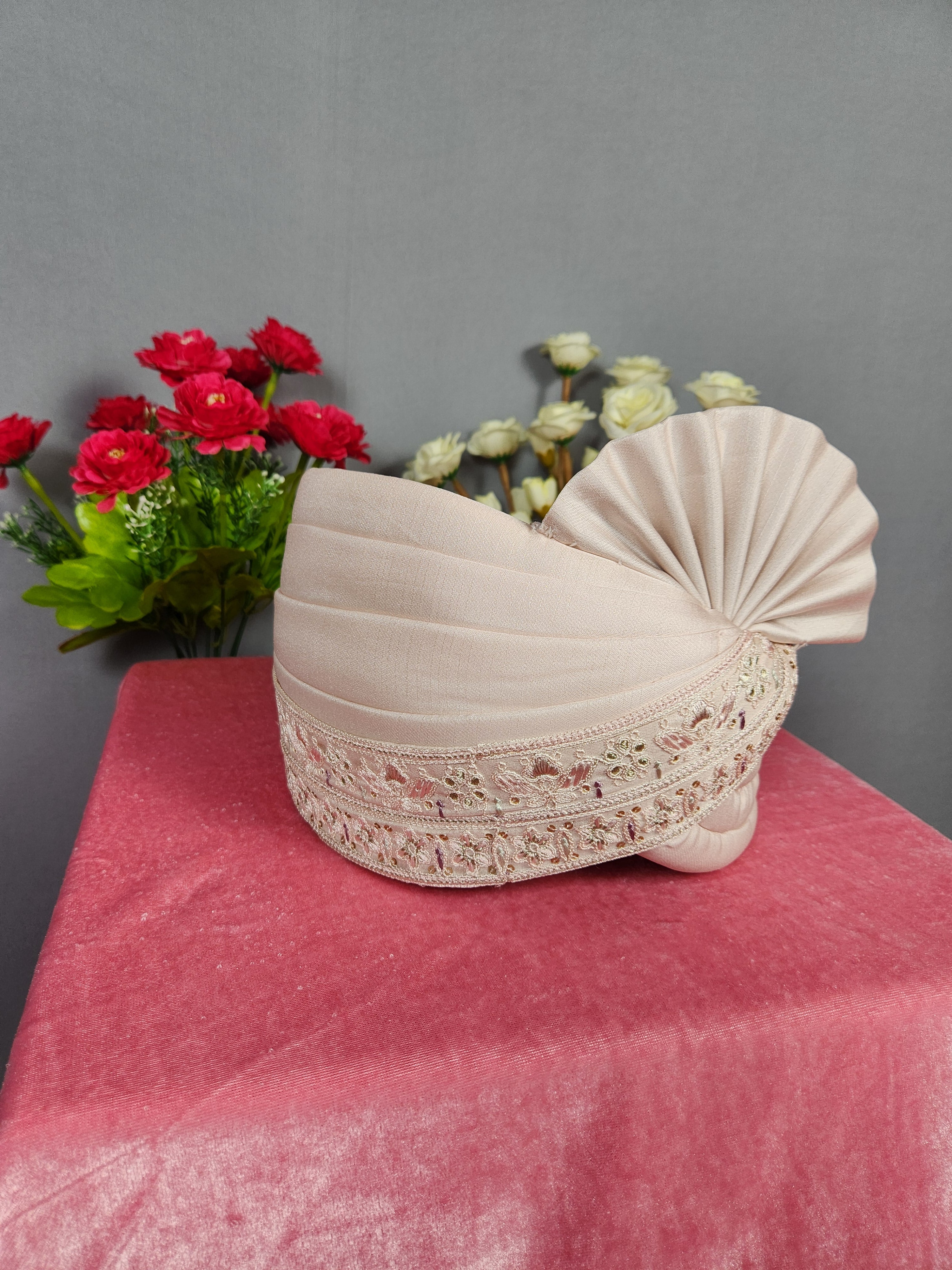 Rose Gold Groom Turban Shawl Set