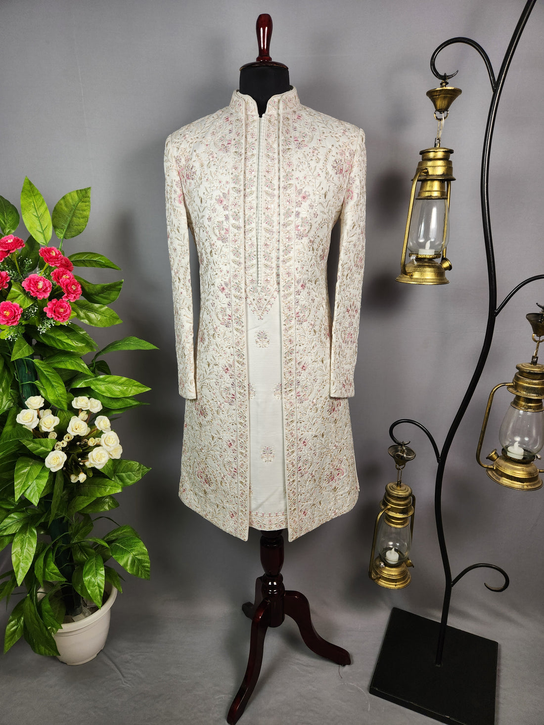 White Sherwani for Groom  -   Indian Wedding Outfit for Men
