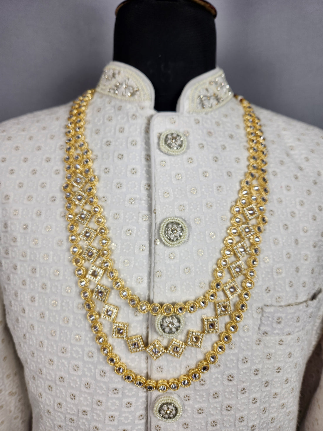 White Diamond Necklace for Groom 