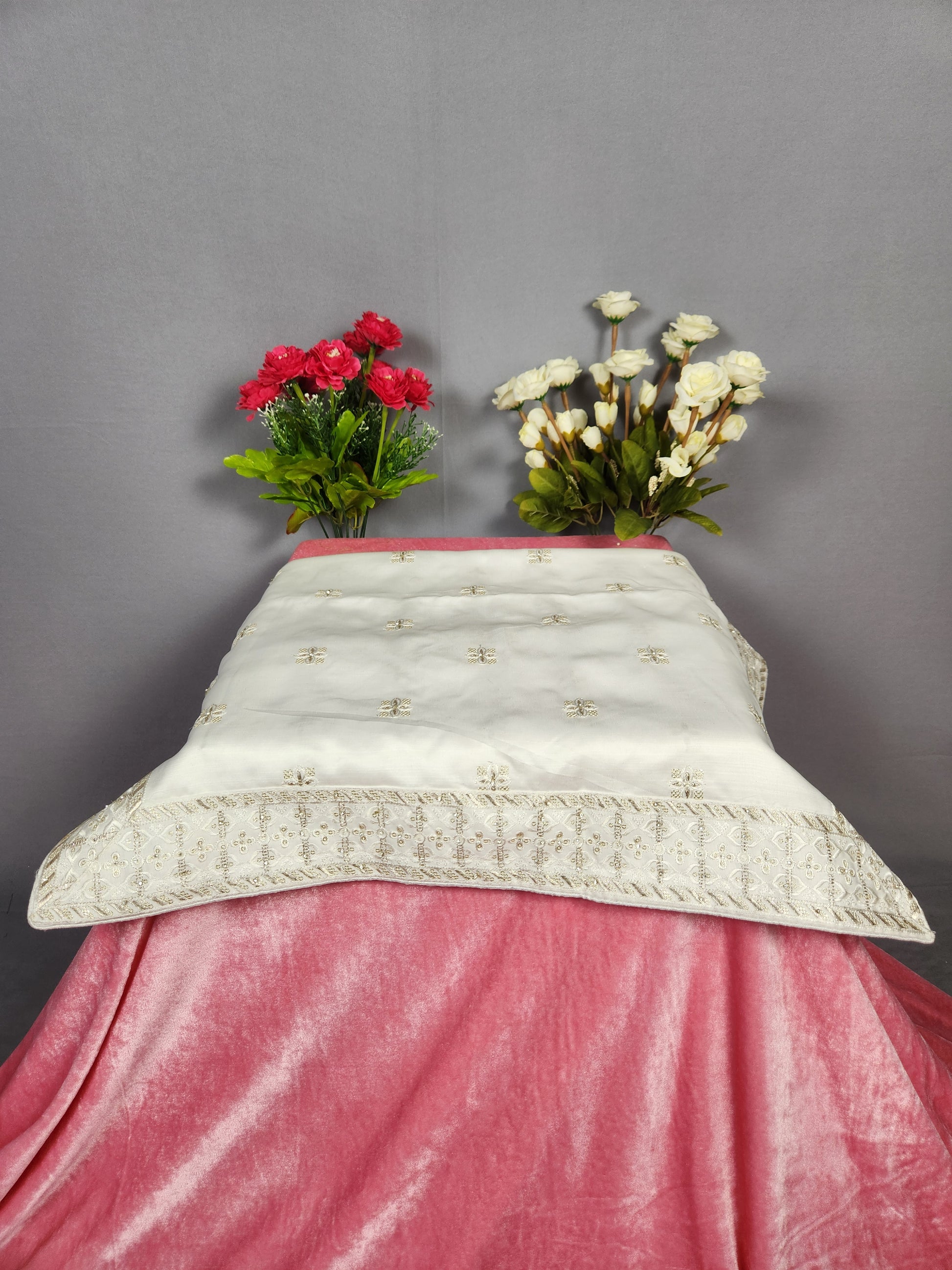 White Groom Turban Shawl Set 