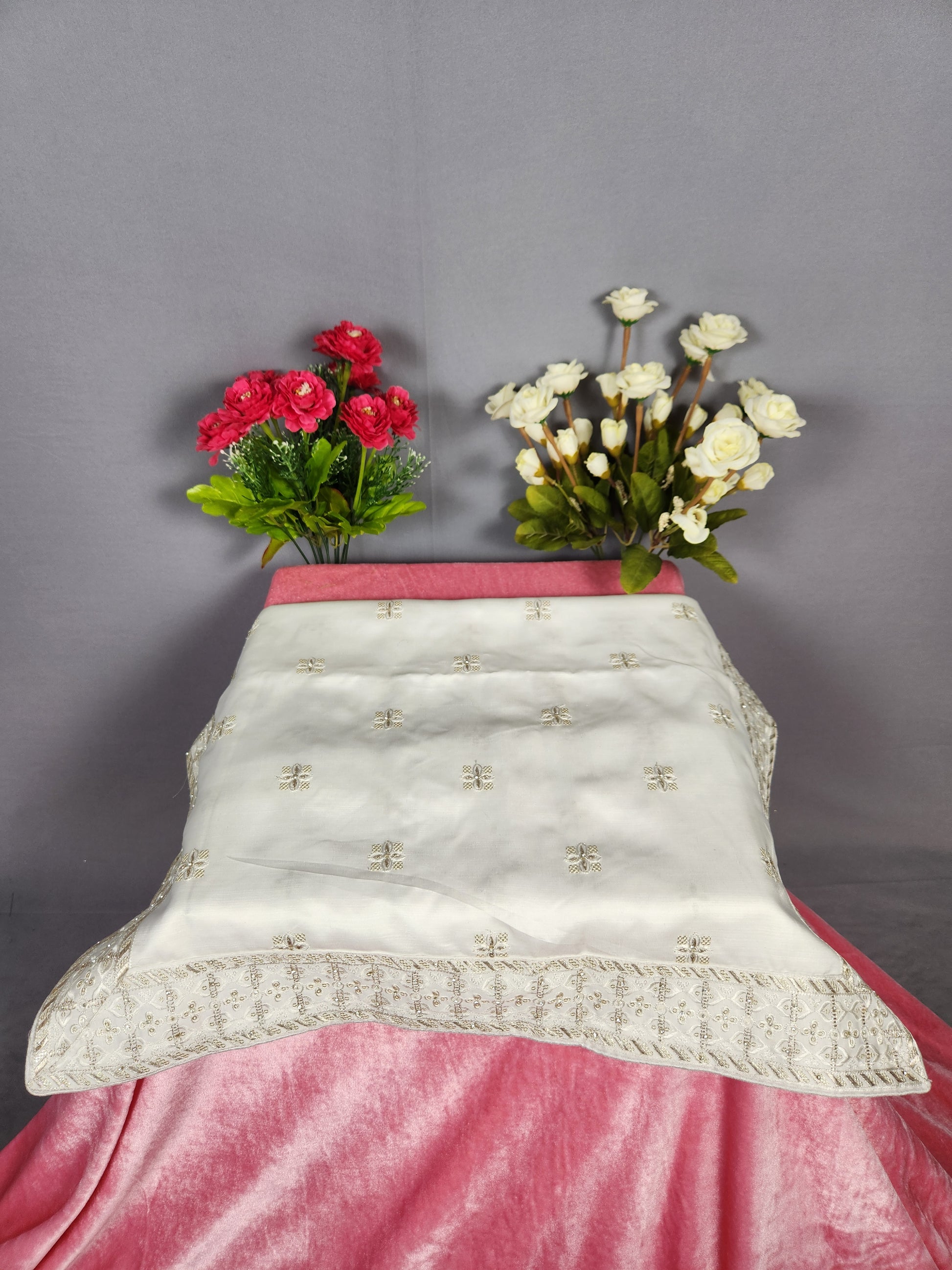 White Groom Turban Shawl Set 