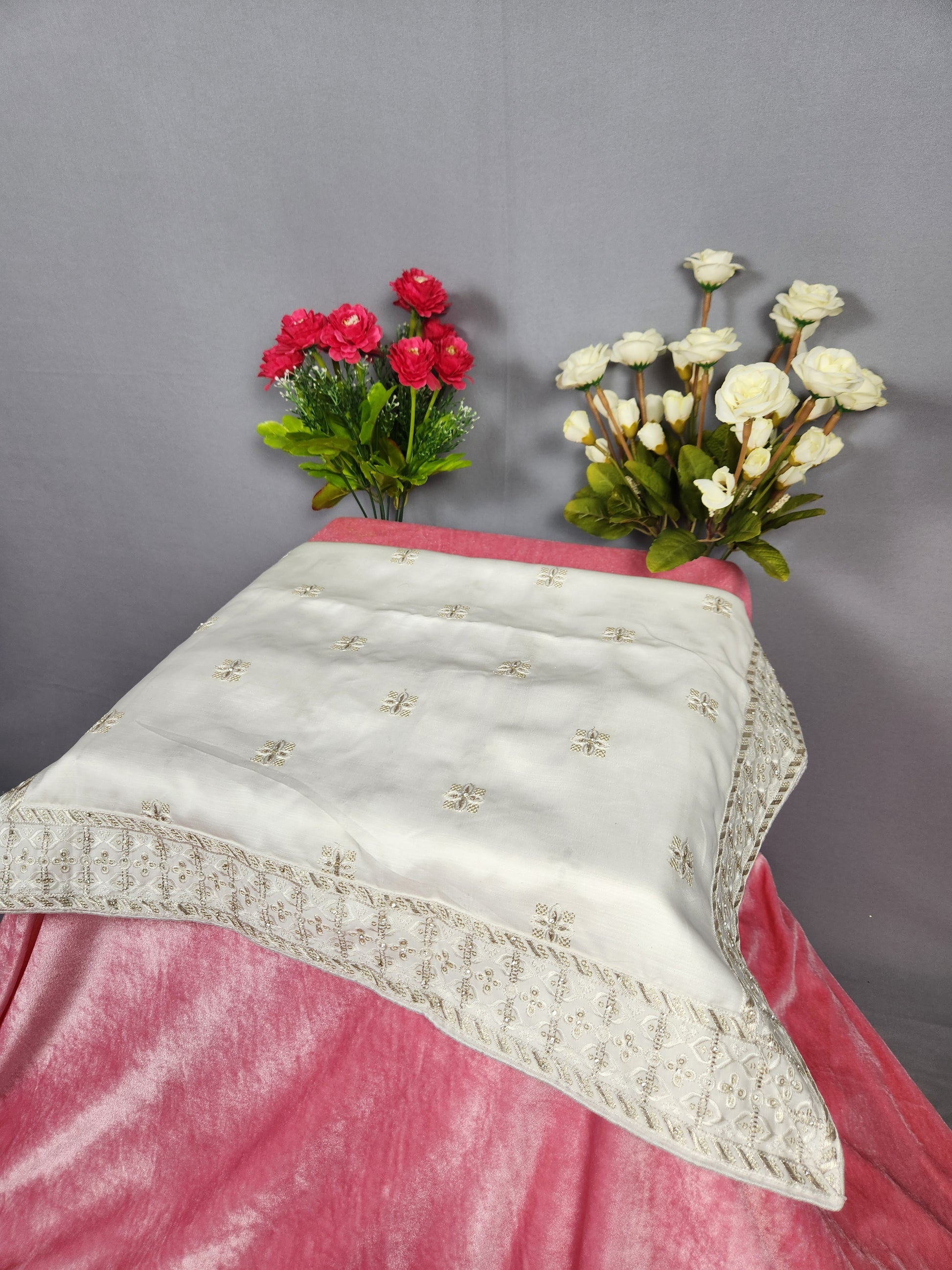 White Groom Turban Shawl Set 