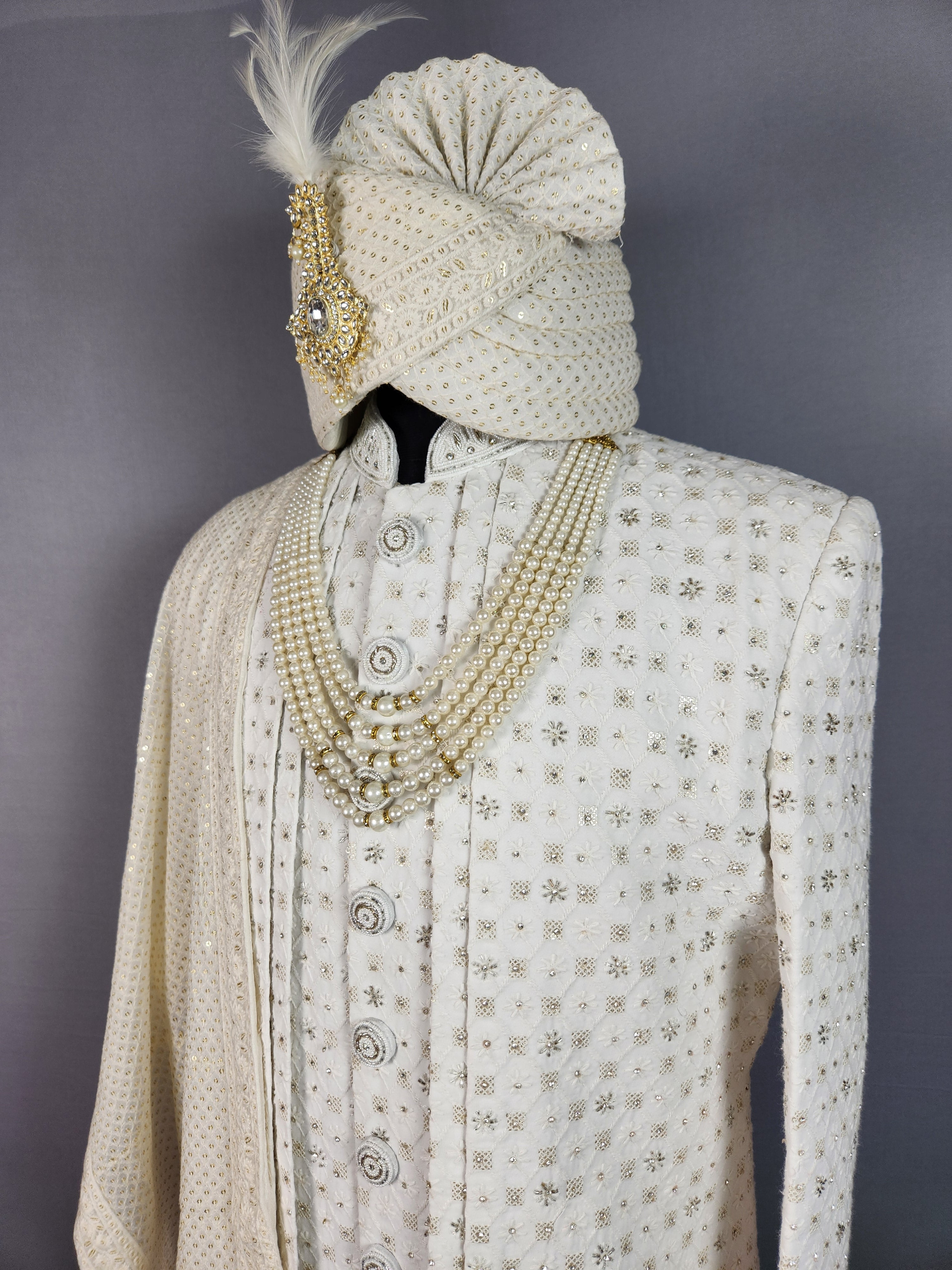 White Wedding Groom Sherwani - Sherwani For Men 
