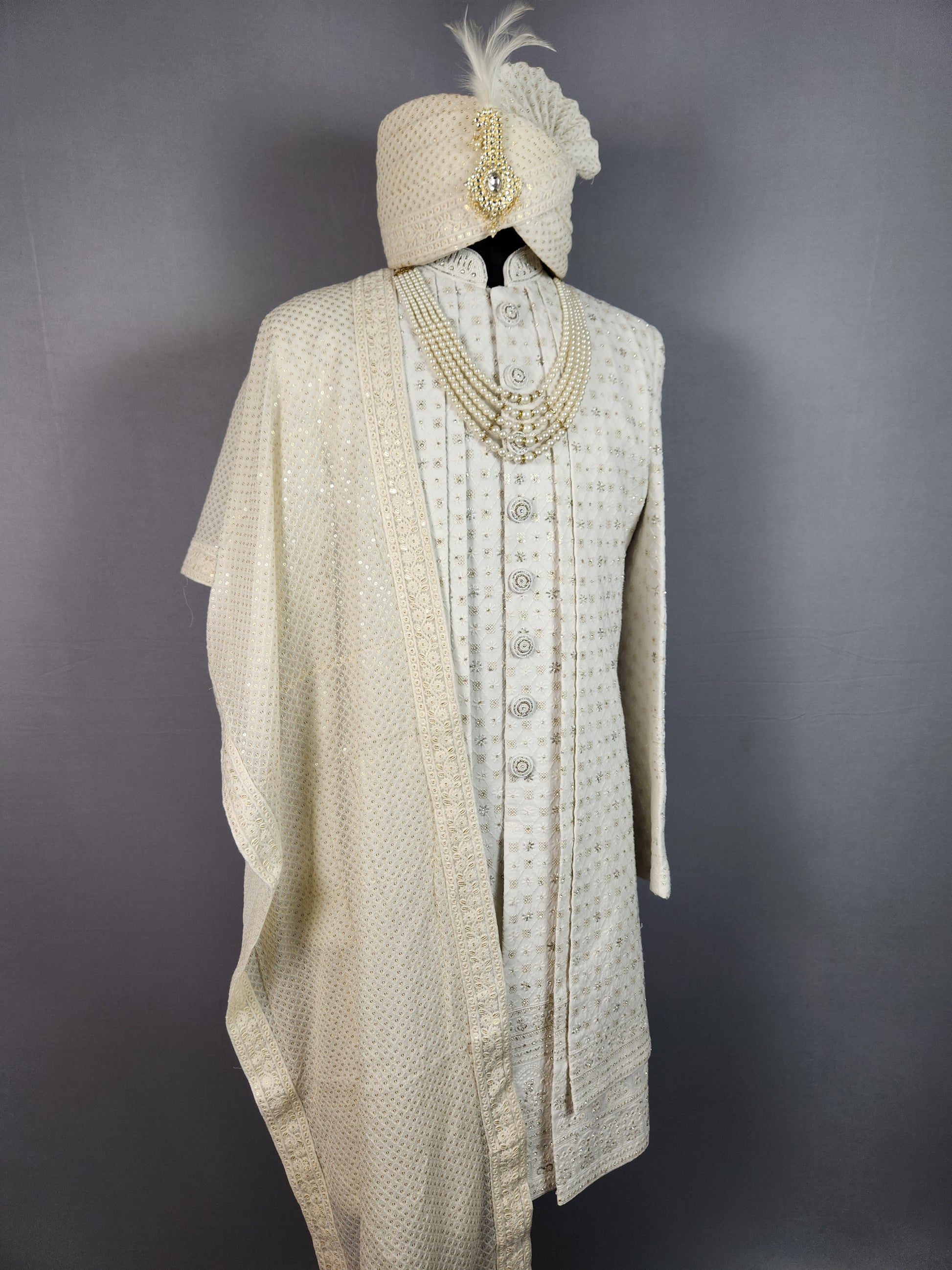 White Wedding Groom Sherwani - Sherwani For Men 
