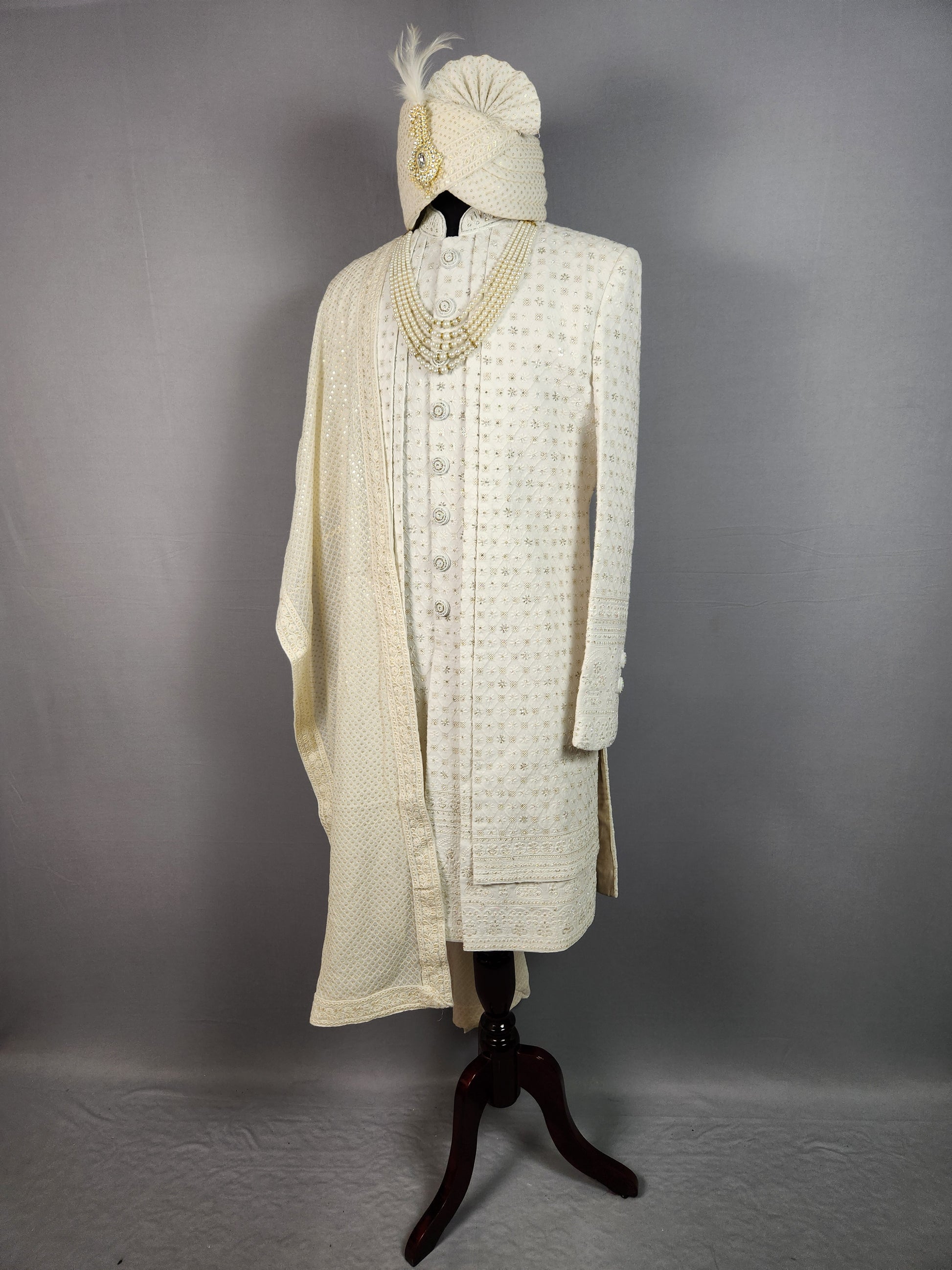 White Wedding Groom Sherwani - Sherwani For Men 
