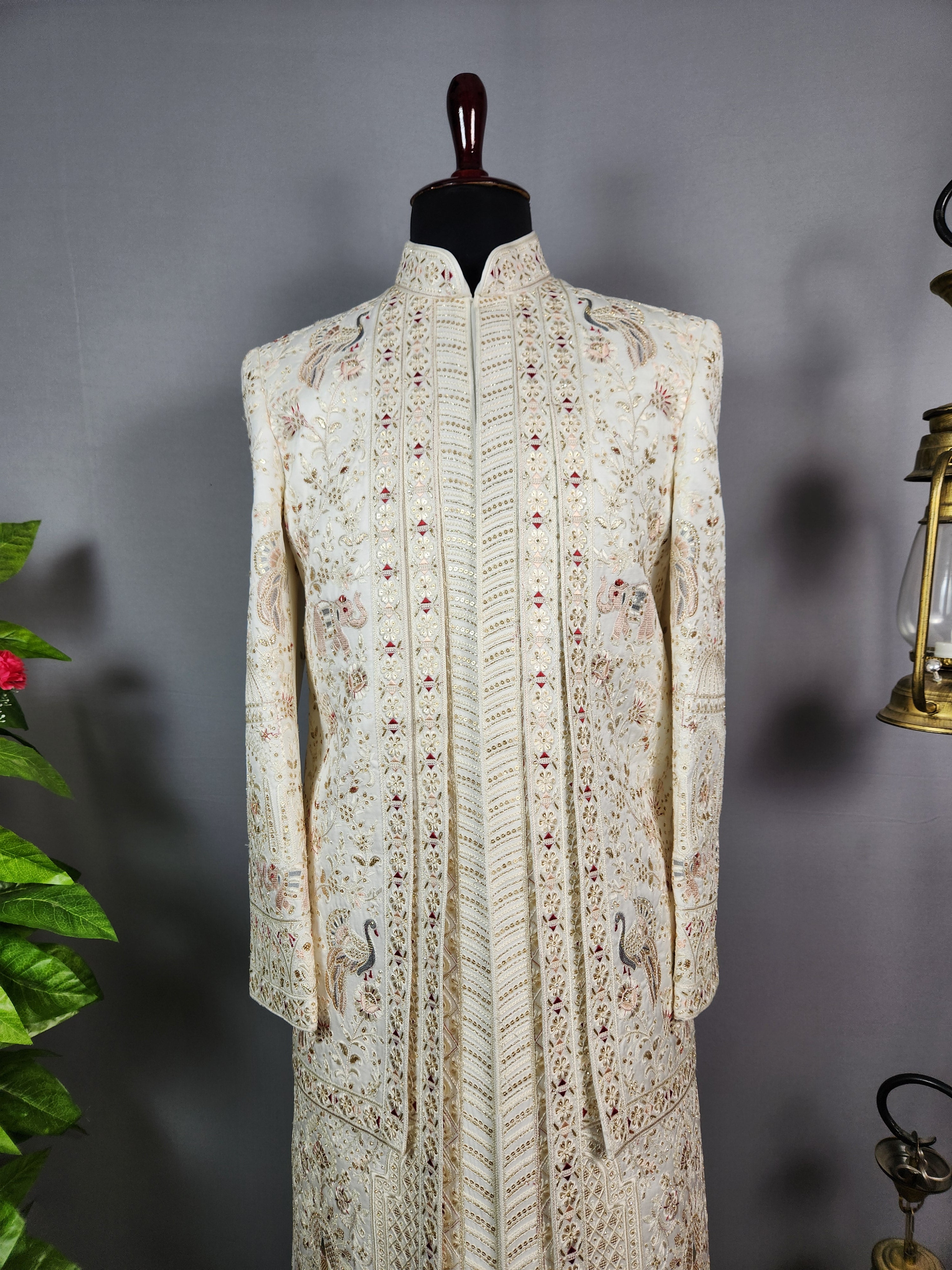 Luxury White Wedding Groom Sherwani  | Sherwani For Men