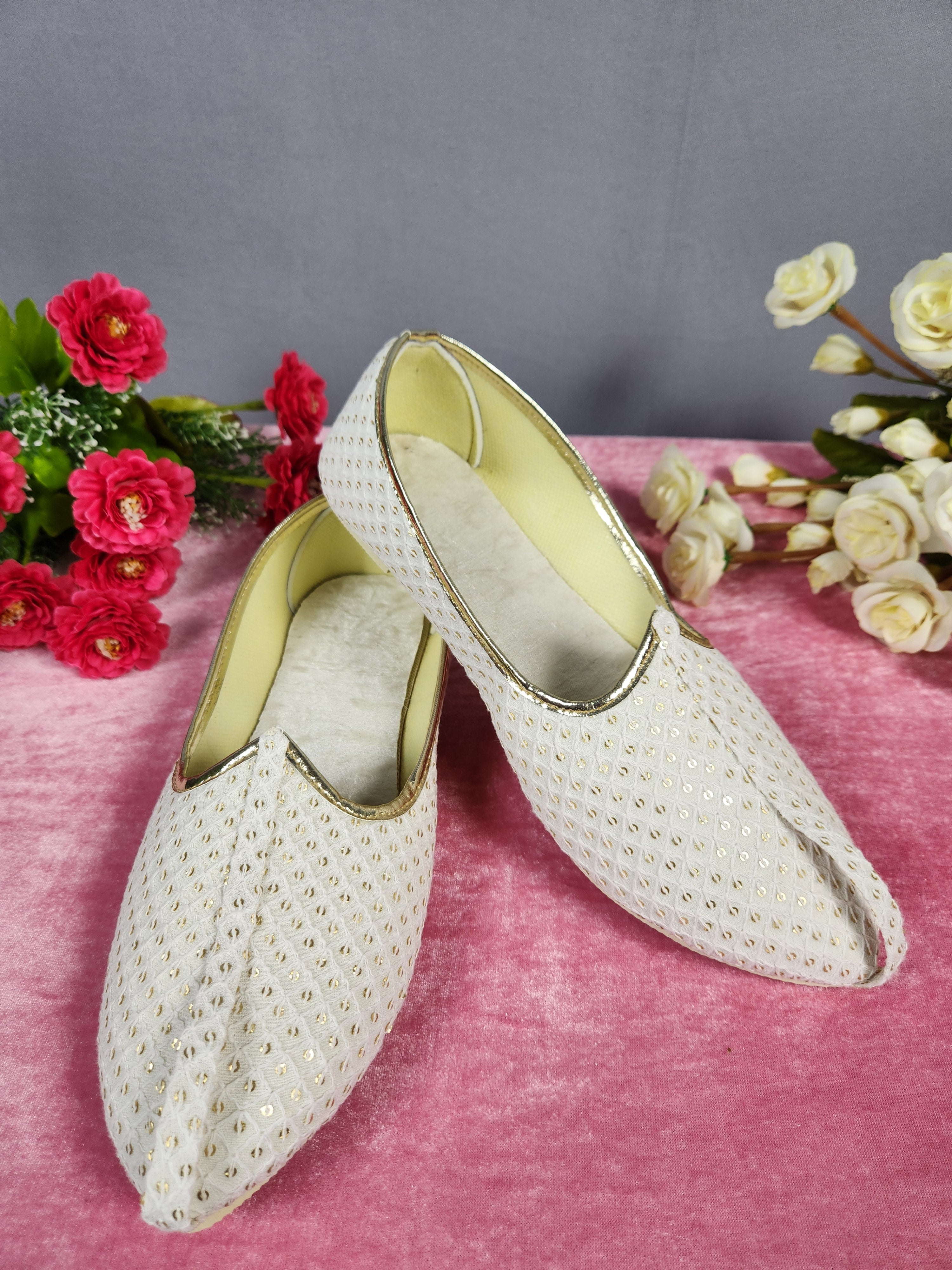 White Ethnic Shoes for Men – Designer Indian Jutti & Mojari for Wedding

